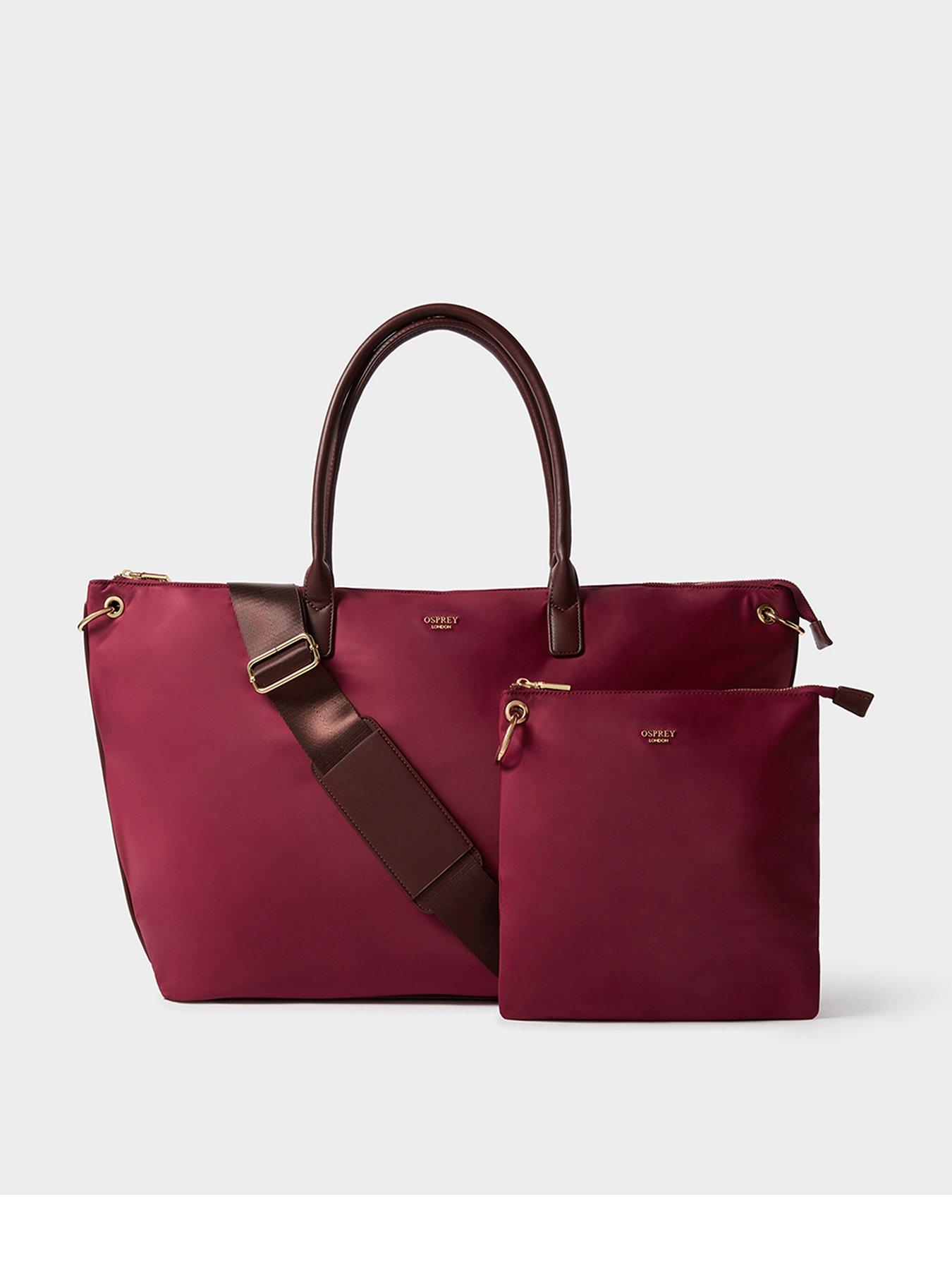 Image 1 of 5 of Osprey London Womens Nylon Zip Top Detachable Strap Weekender Bag - Purple