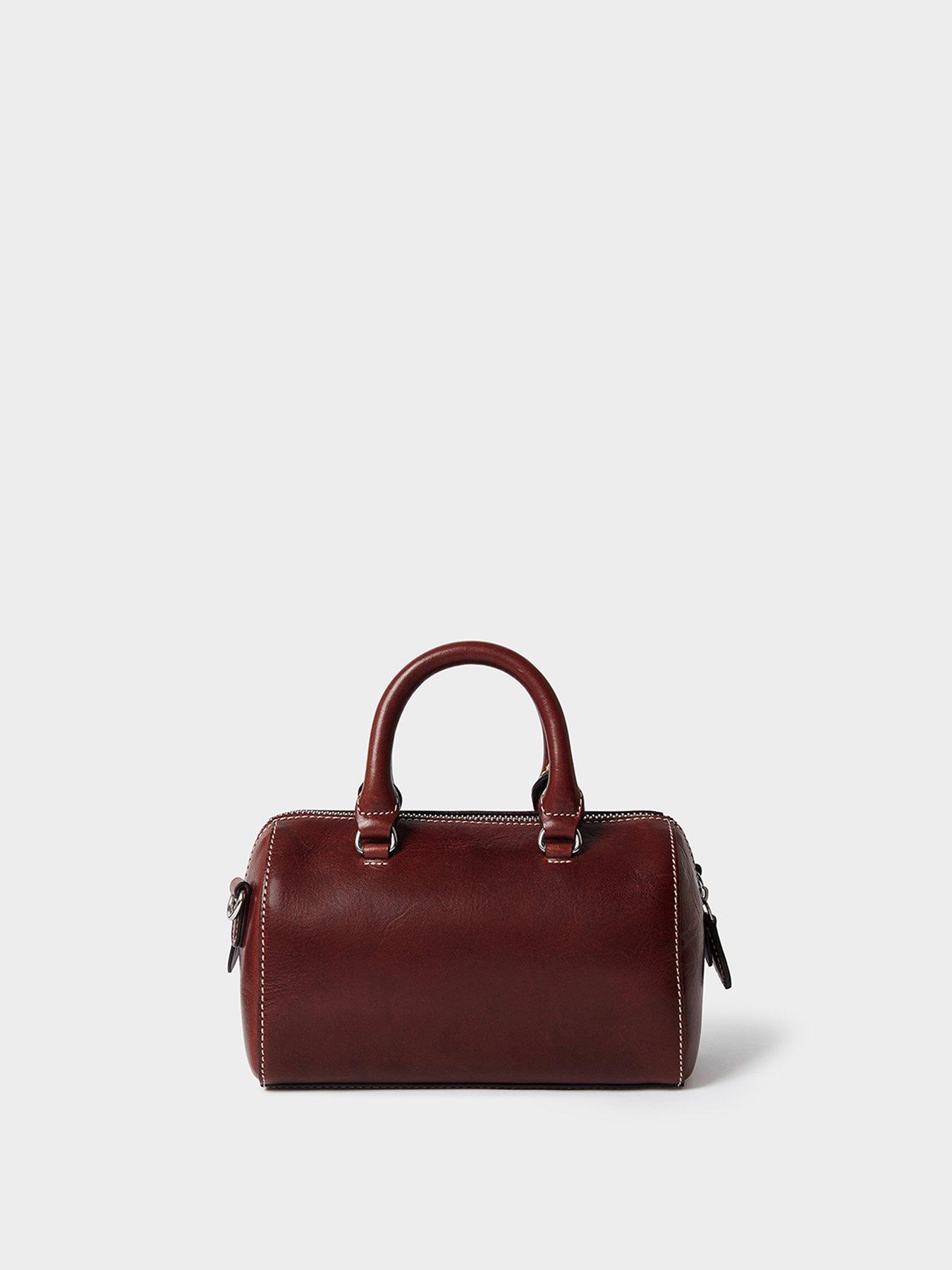 Image 3 of 6 of Osprey London Womens Madison Mini Leather Barrel Bag - Chestnut