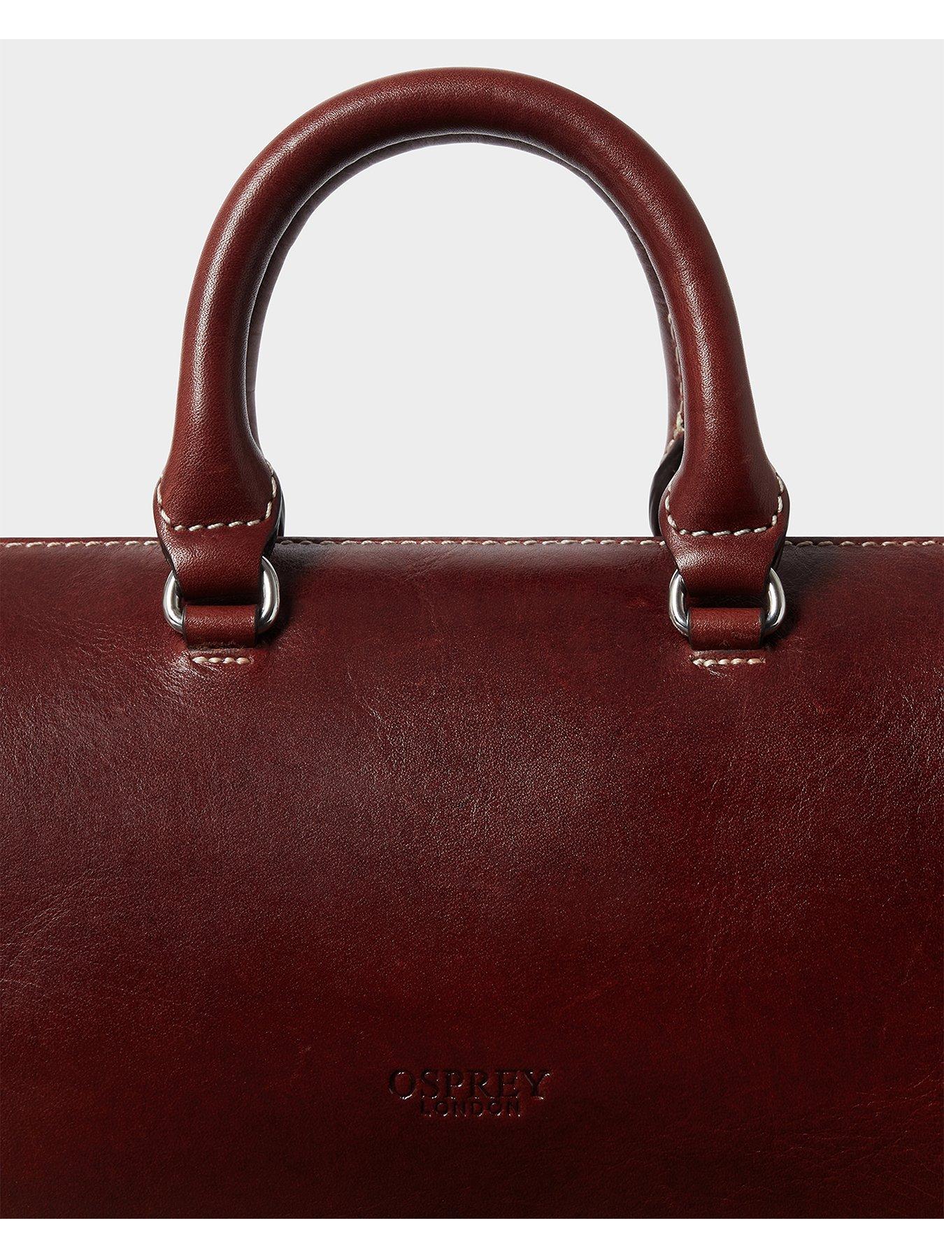 Image 4 of 6 of Osprey London Womens Madison Mini Leather Barrel Bag - Chestnut