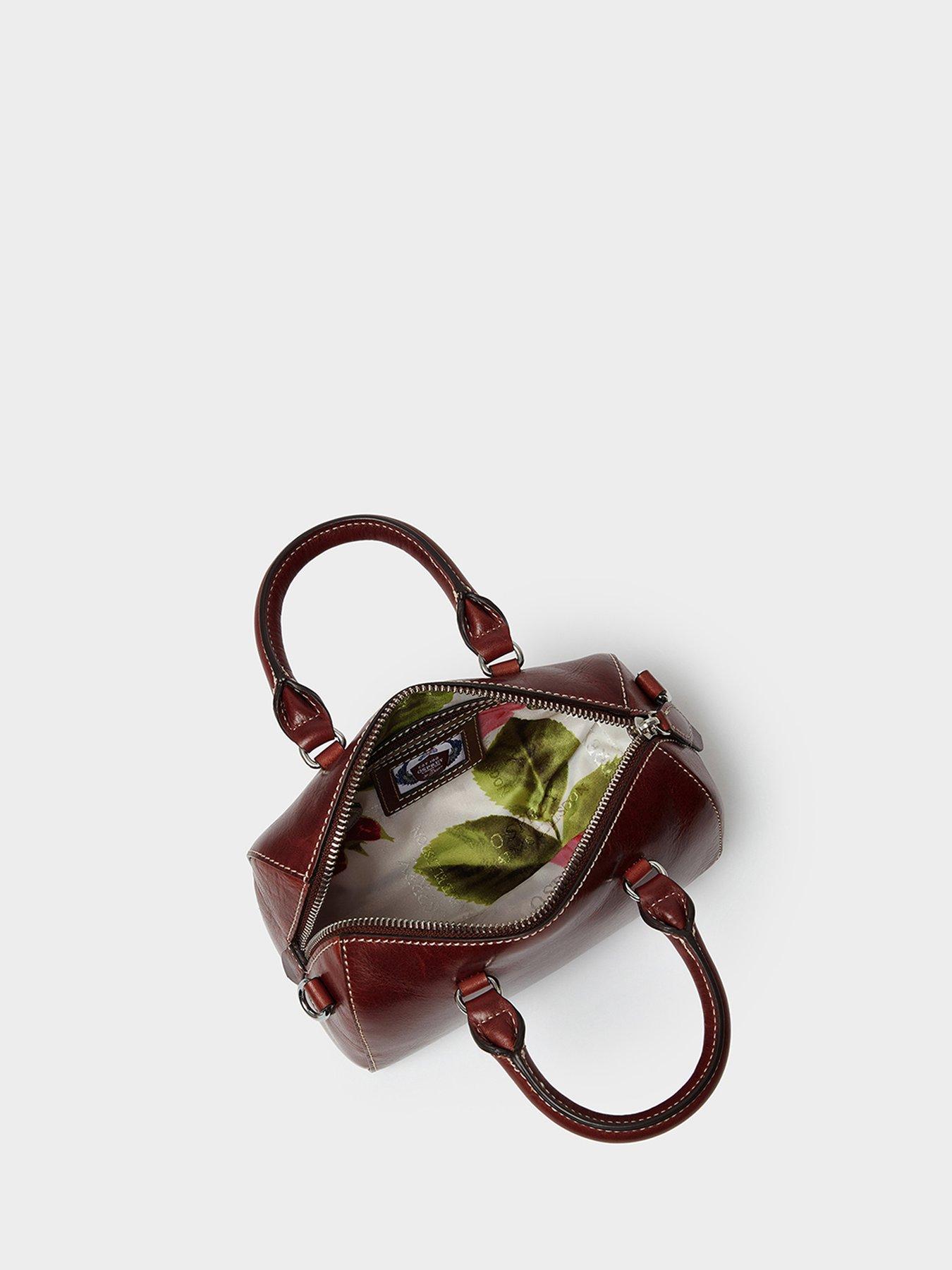 Image 5 of 6 of Osprey London Womens Madison Mini Leather Barrel Bag - Chestnut