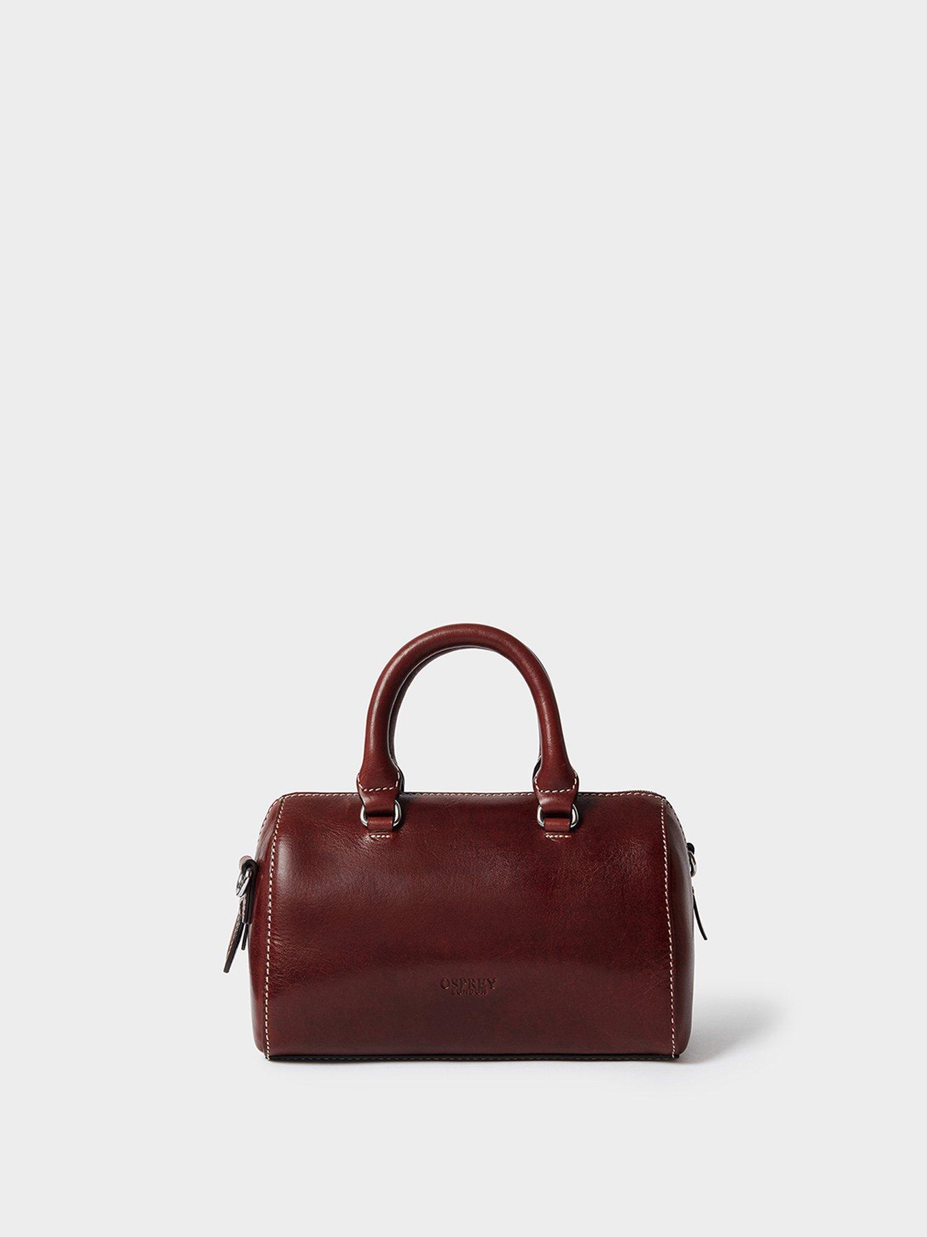Image 6 of 6 of Osprey London Womens Madison Mini Leather Barrel Bag - Chestnut