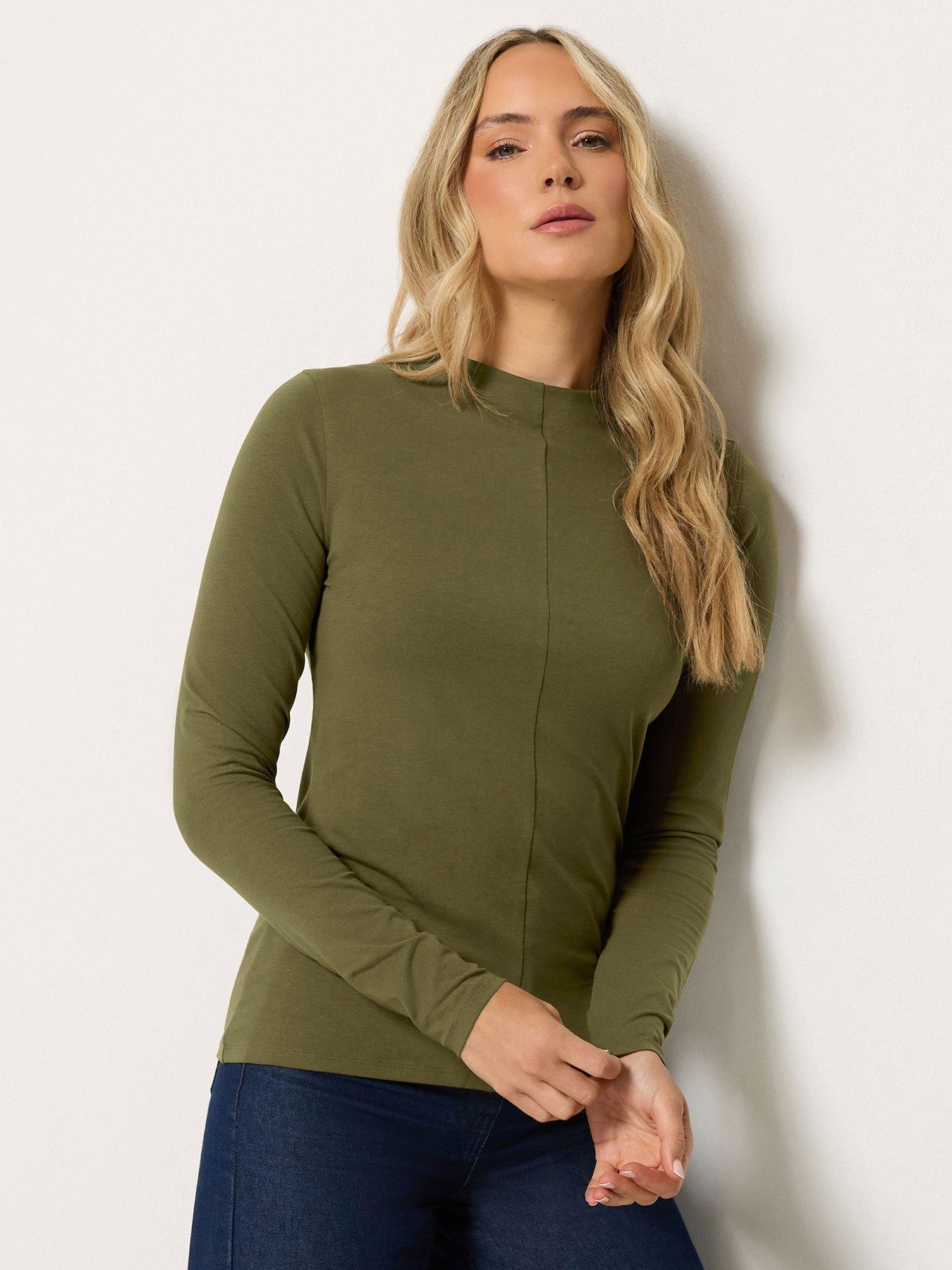 Image 1 of 4 of Long Tall Sally Tall High Neck Seam Detail T-shirt
