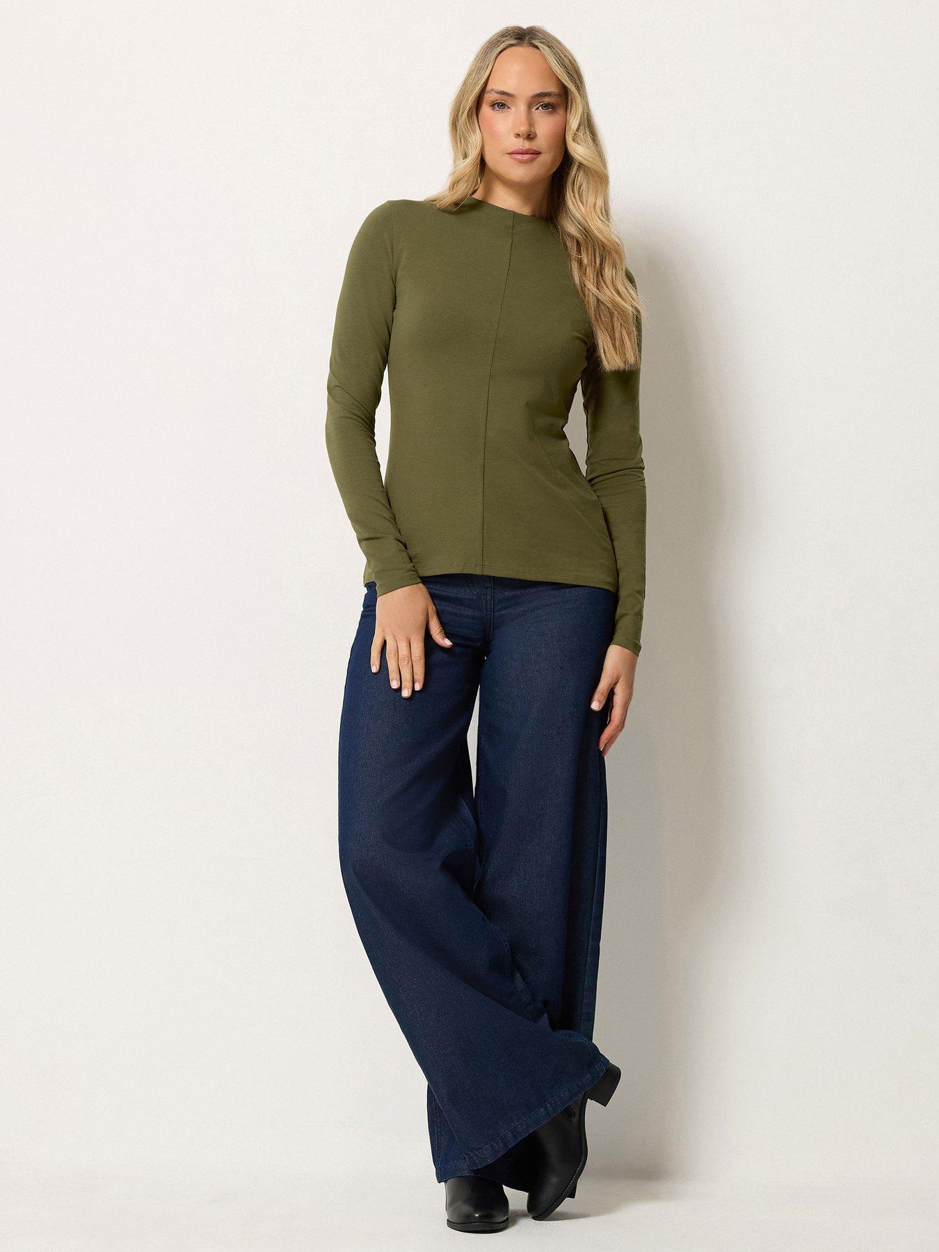 Image 3 of 4 of Long Tall Sally Tall High Neck Seam Detail T-shirt