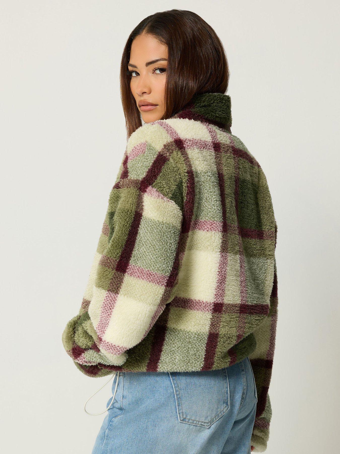 Image 2 of 4 of PixieGirl Petite Check Zip Fleece Jacket