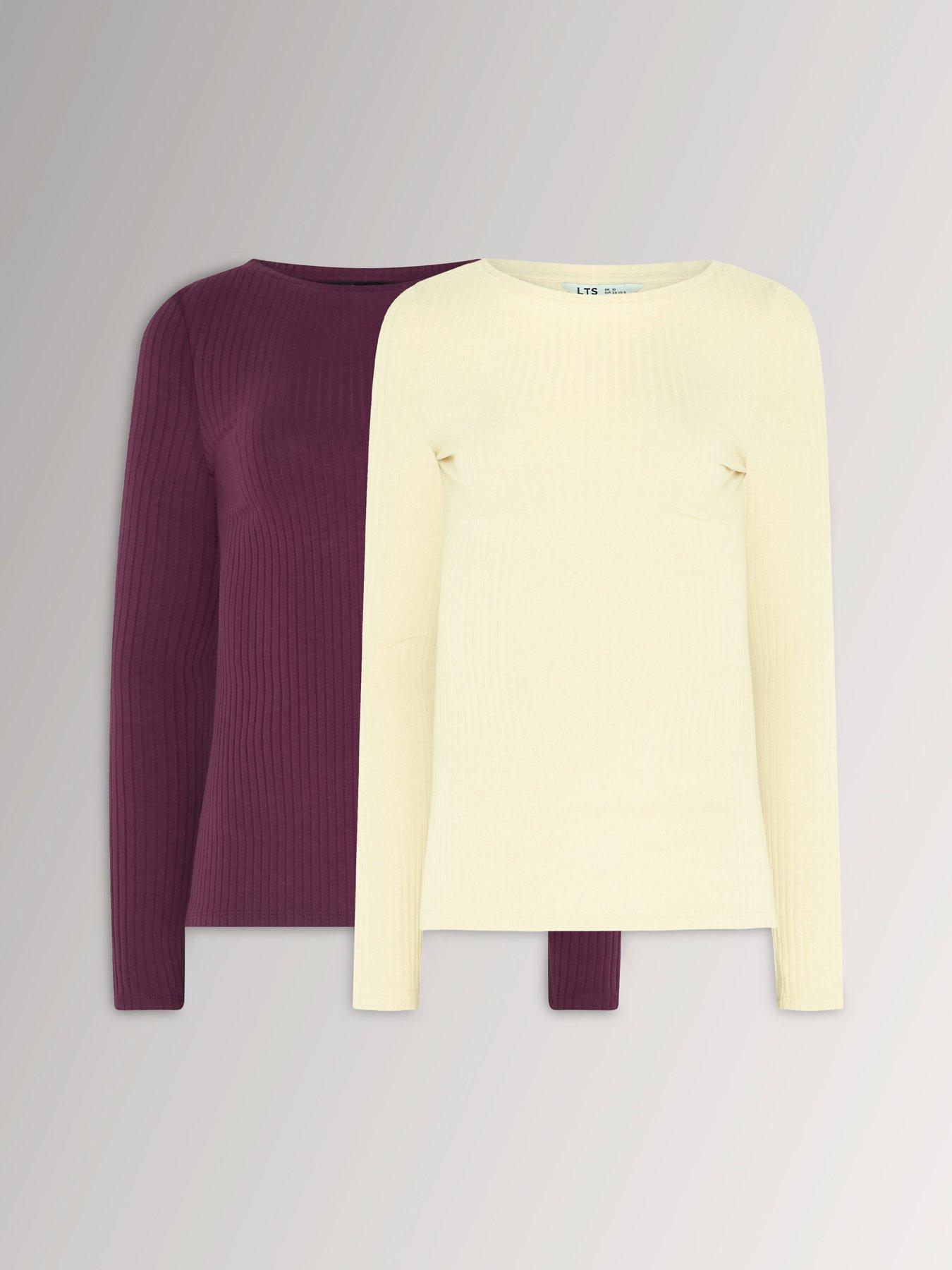 Image 1 of 4 of Long Tall Sally Tall 2 Pack Rib Boat Neck T-shirt