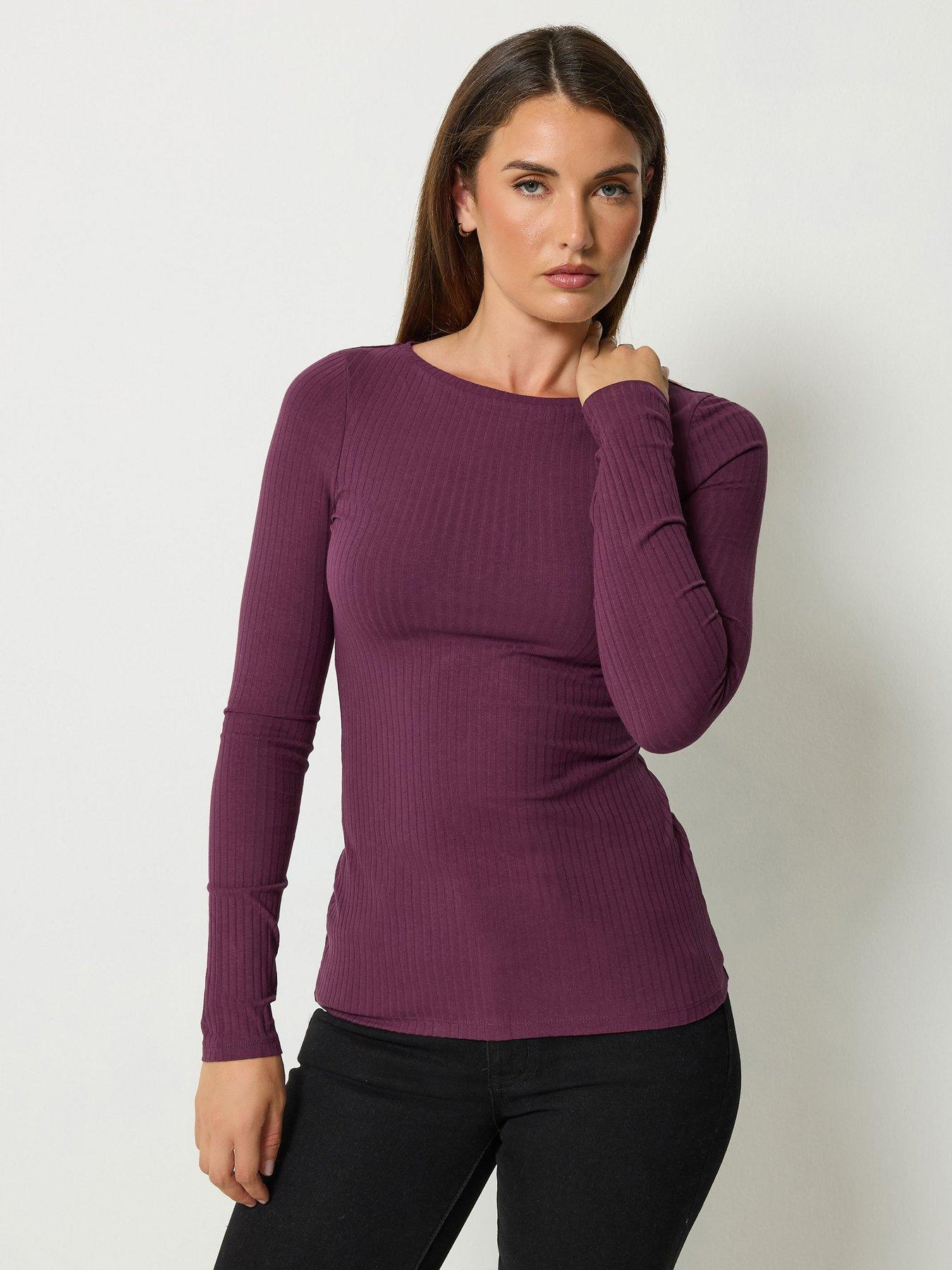 Image 2 of 4 of Long Tall Sally Tall 2 Pack Rib Boat Neck T-shirt