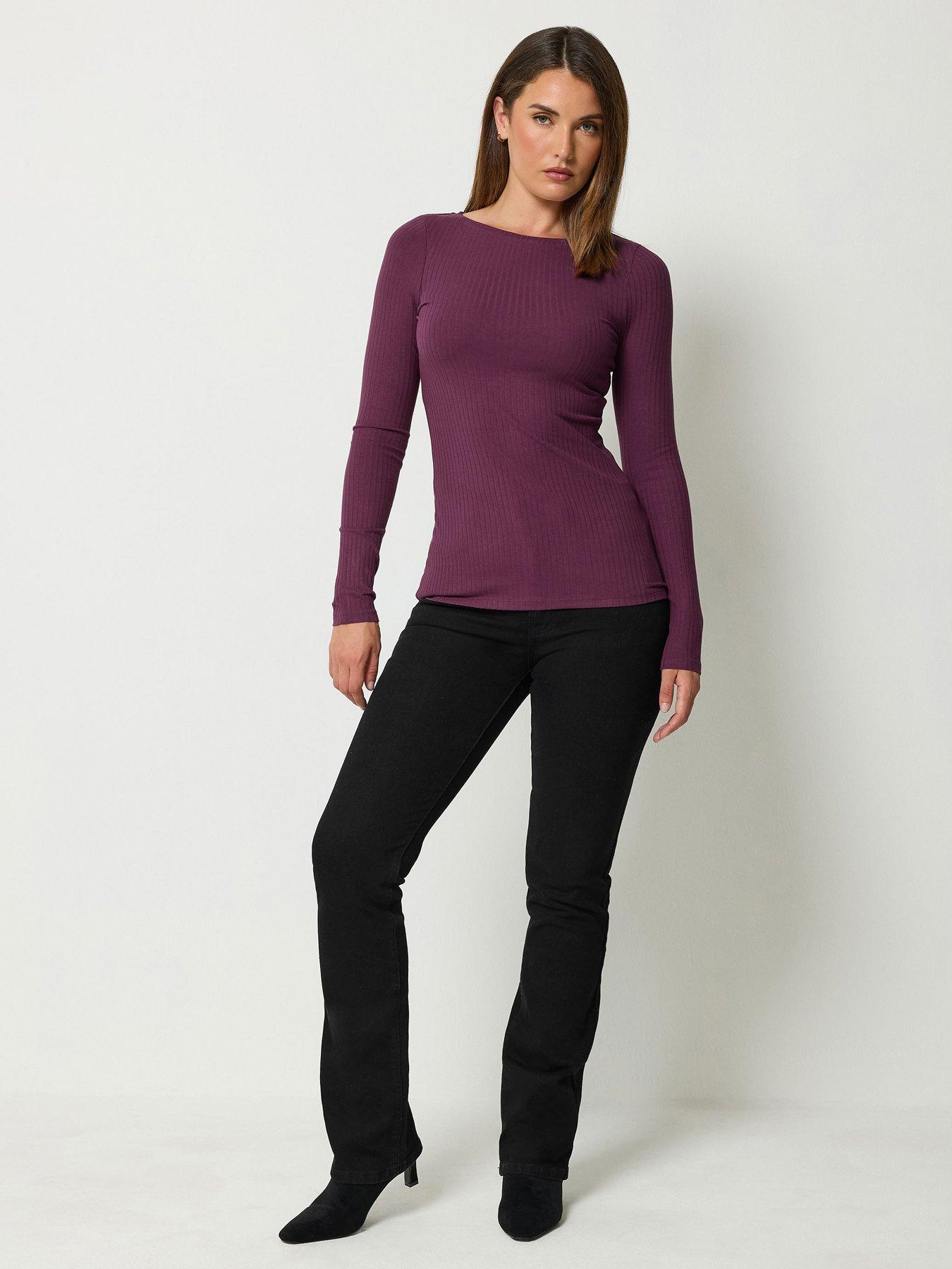 Image 3 of 4 of Long Tall Sally Tall 2 Pack Rib Boat Neck T-shirt