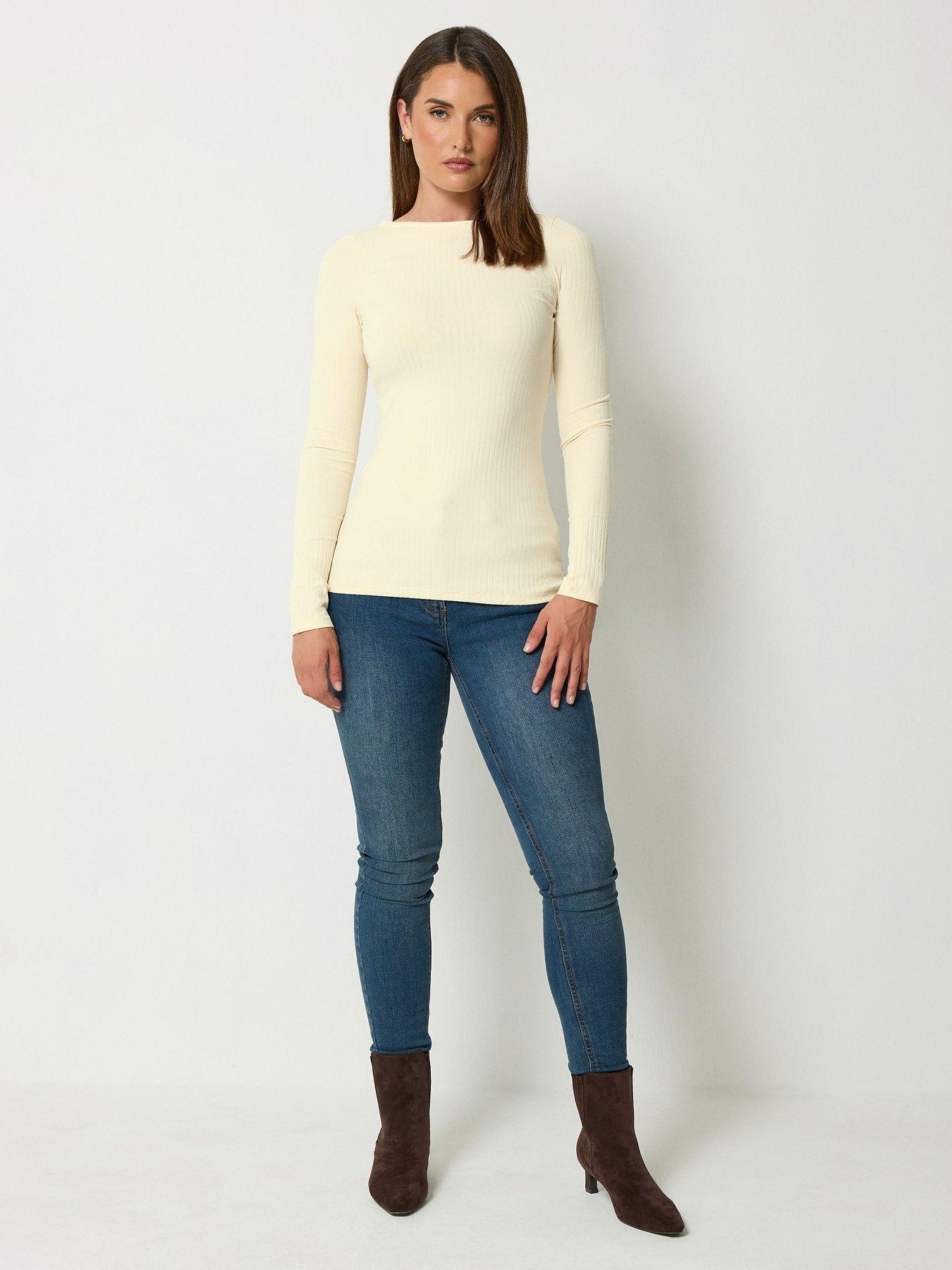 Image 4 of 4 of Long Tall Sally Tall 2 Pack Rib Boat Neck T-shirt