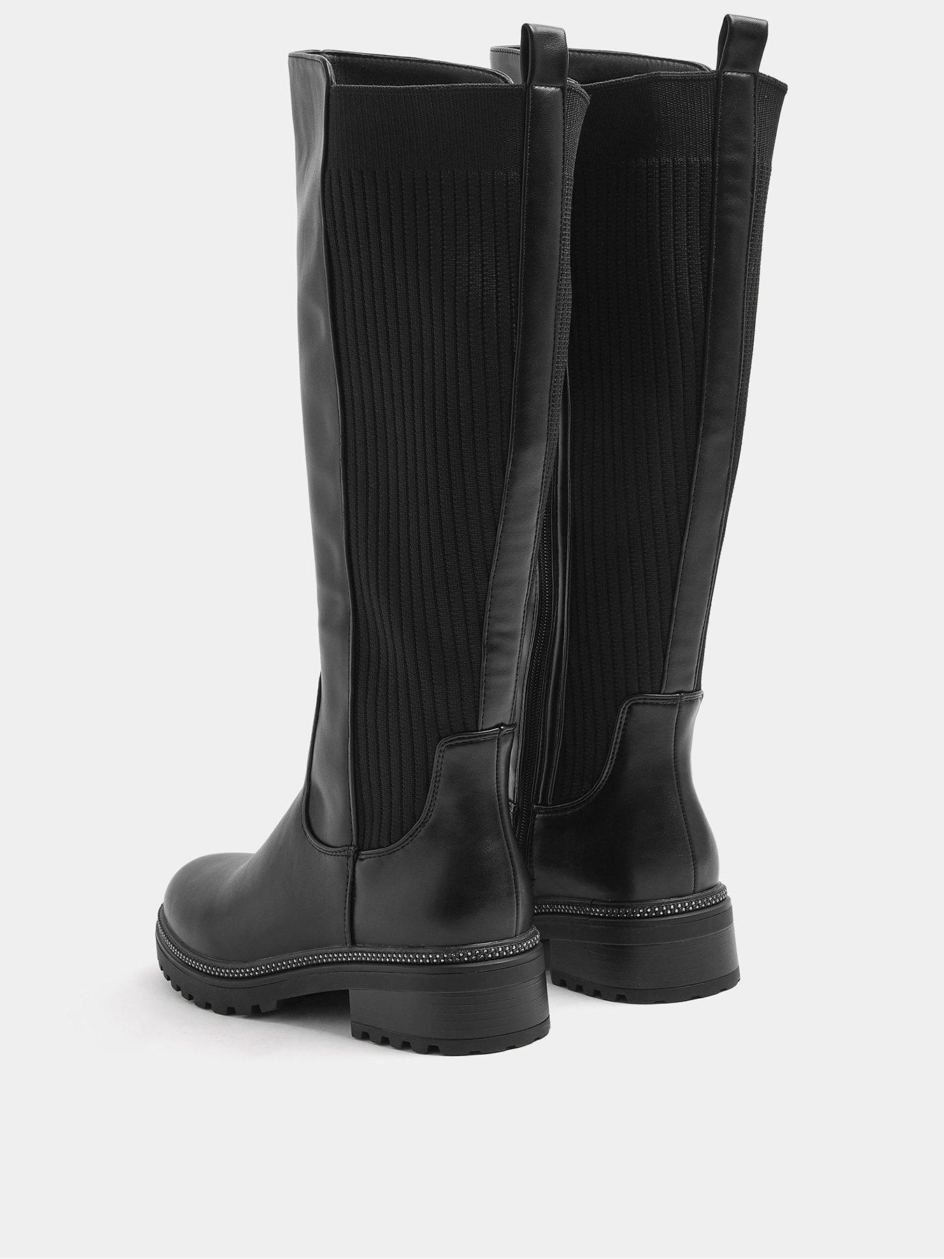 Image 2 of 3 of Yours Womens Extra Wide Fit Elasticated Back Boots - Black