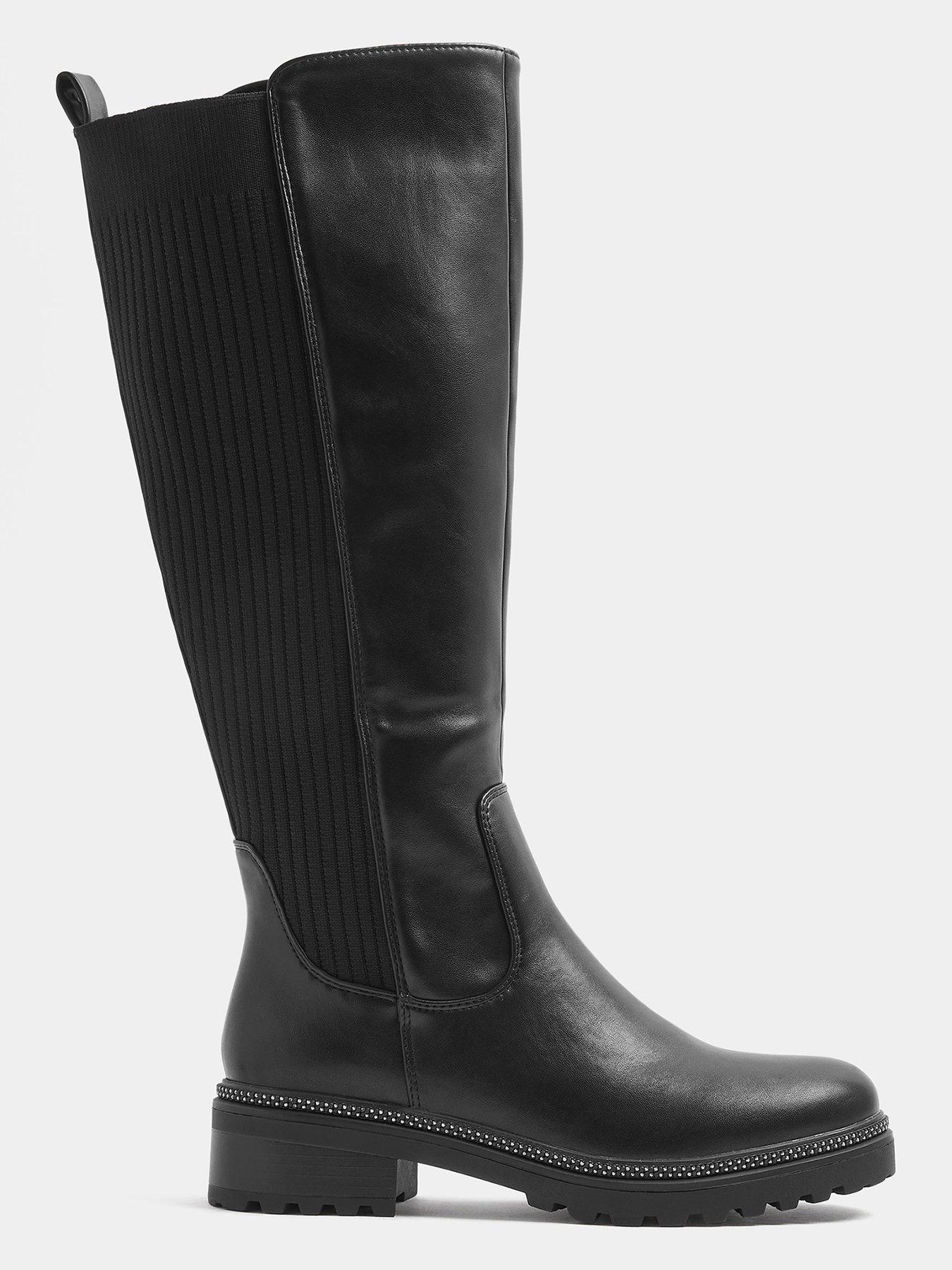 Image 3 of 3 of Yours Womens Extra Wide Fit Elasticated Back Boots - Black