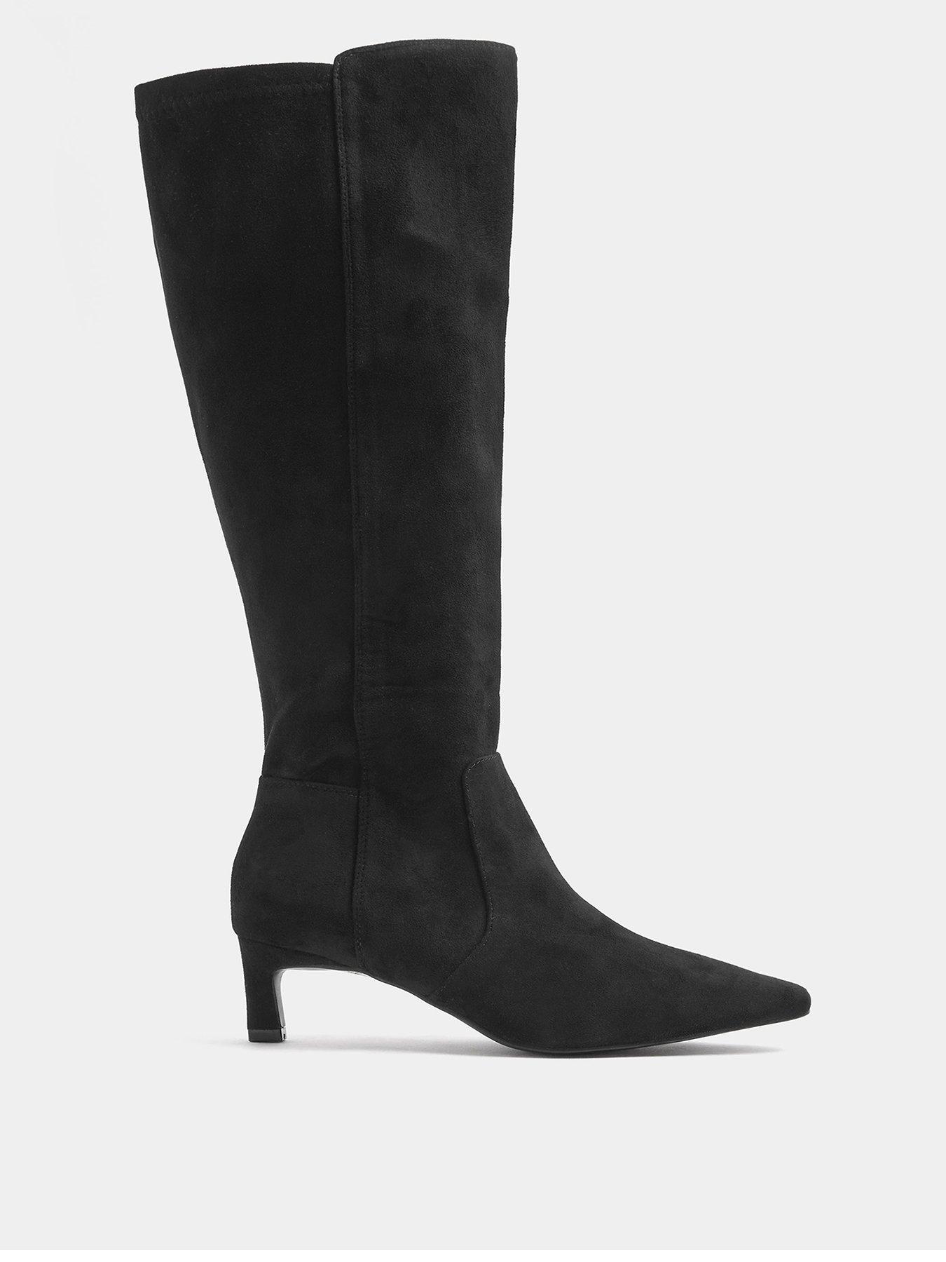 Image 1 of 4 of Long Tall Sally Soft Square Kitten Heel Knee High Boot