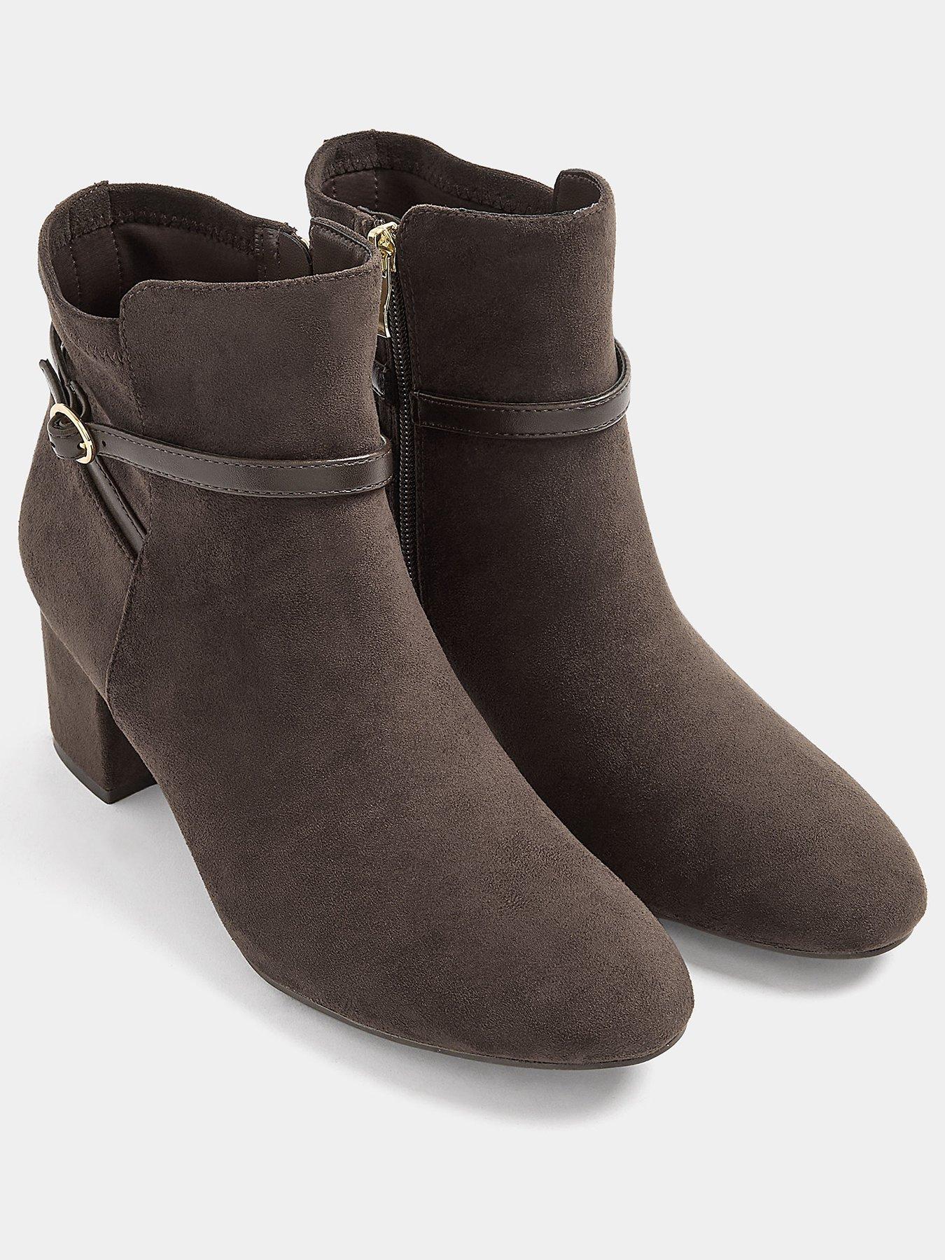 Image 2 of 4 of Long Tall Sally Womens Block Heel Buckle Ankle Boots - Brown