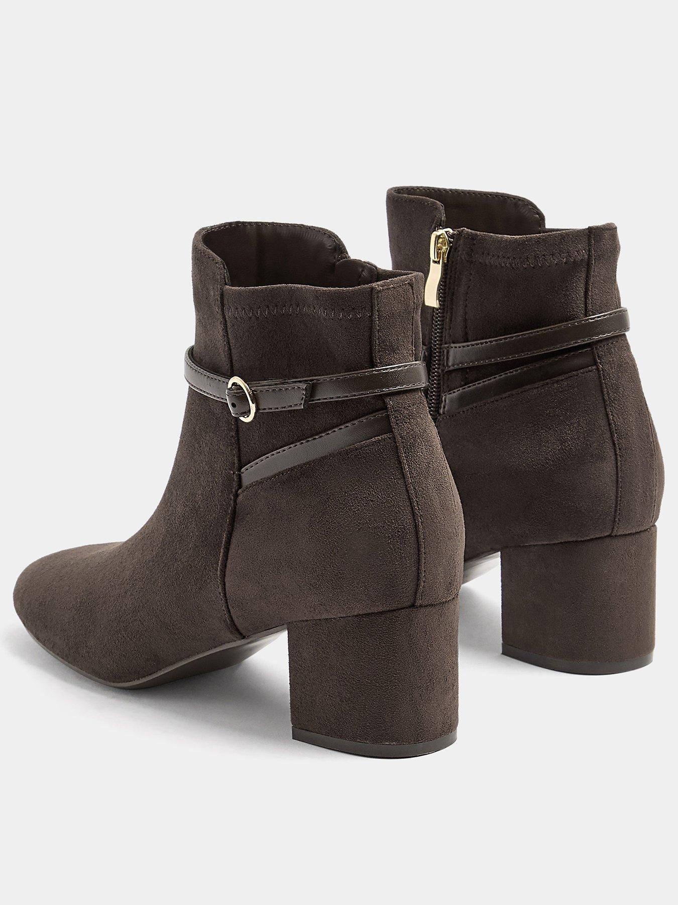 Image 3 of 4 of Long Tall Sally Womens Block Heel Buckle Ankle Boots - Brown
