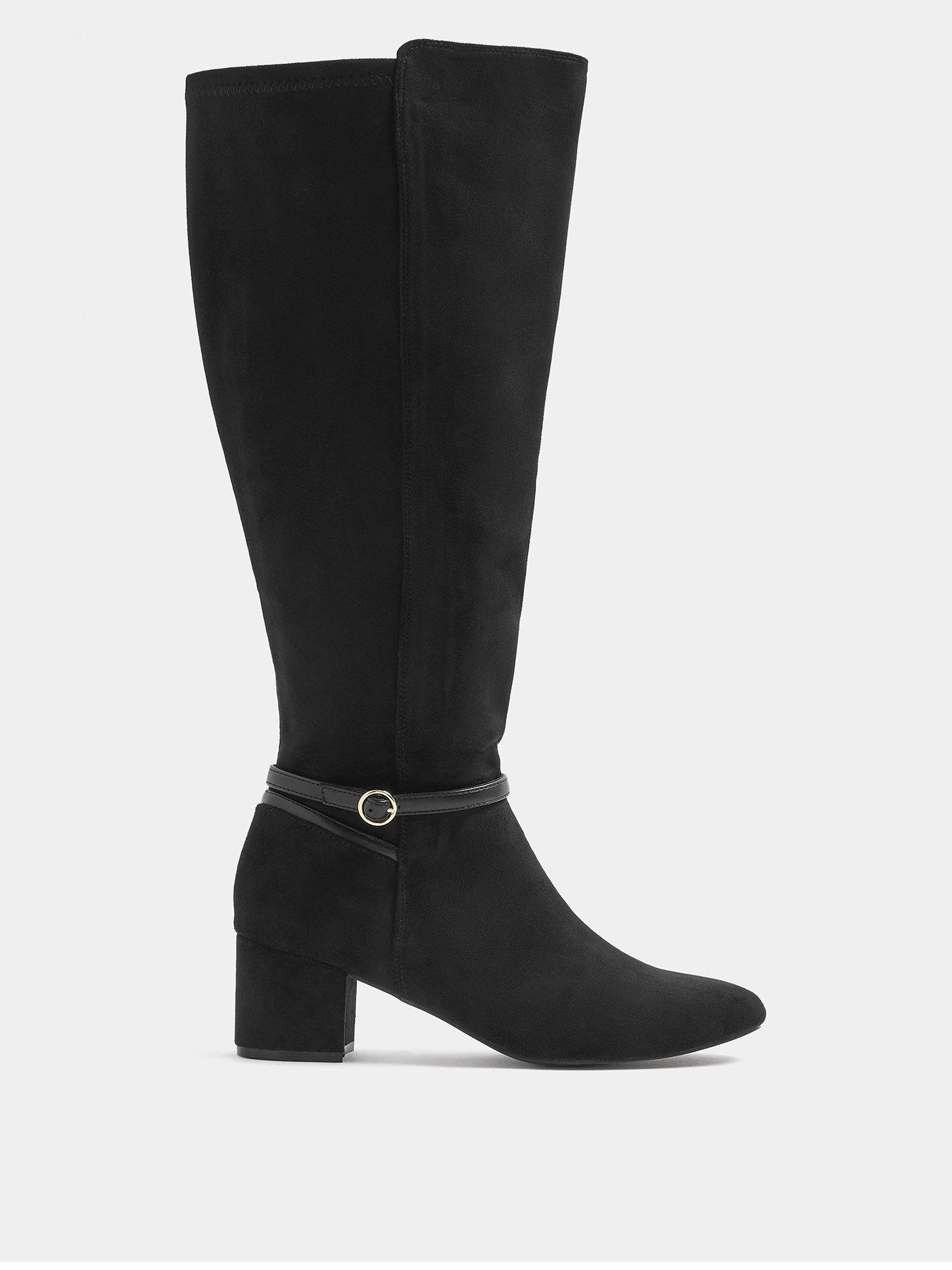 Image 1 of 4 of Long Tall Sally Block Heel Buckle Detail Long Boot
