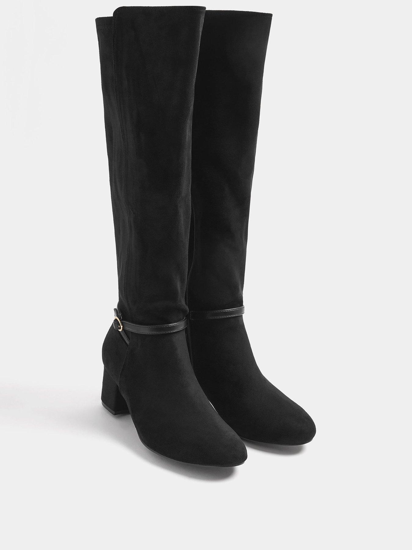 Image 2 of 4 of Long Tall Sally Block Heel Buckle Detail Long Boot