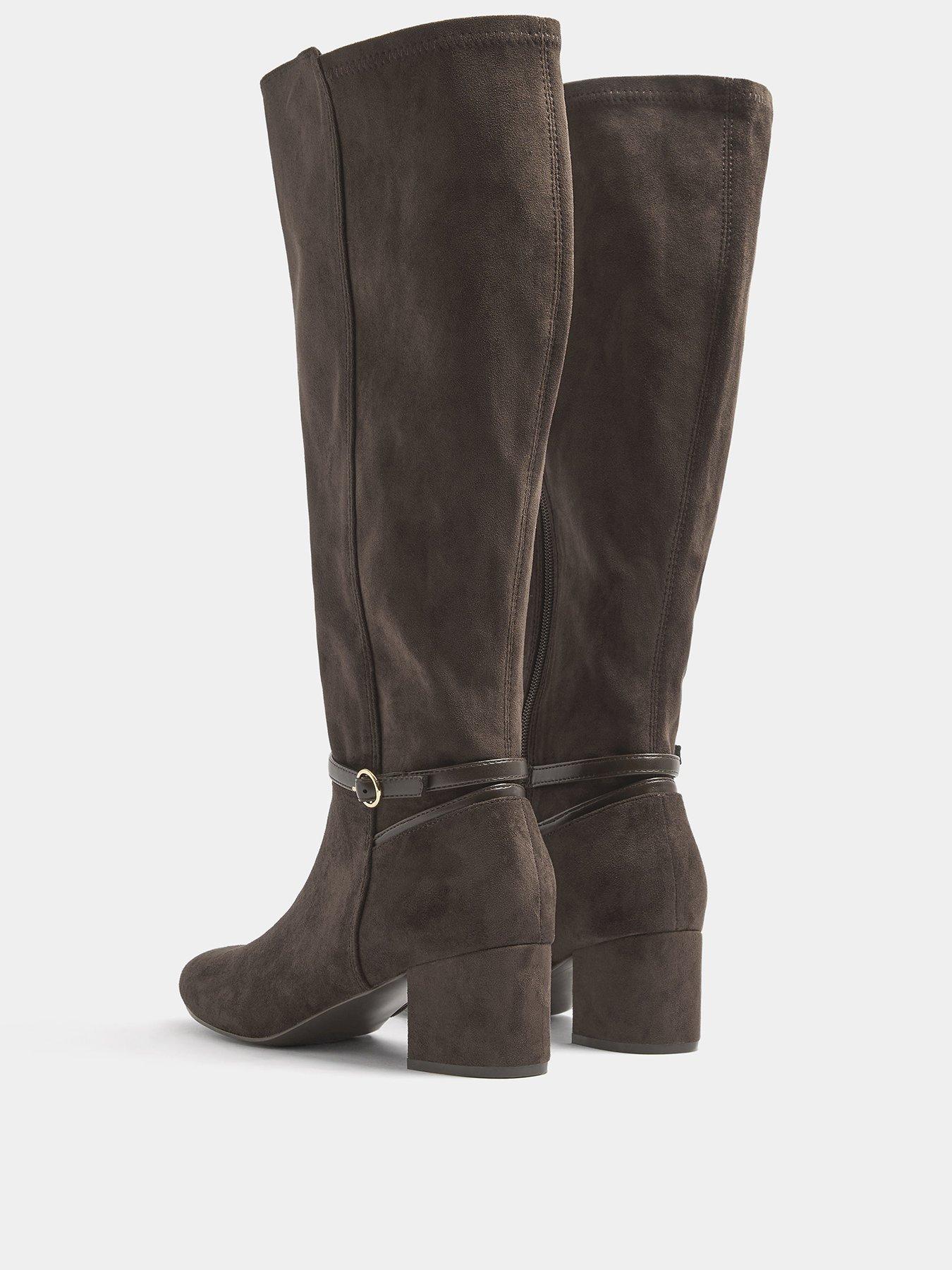 Image 2 of 4 of Long Tall Sally Block Heel Buckle Detail Long Boot