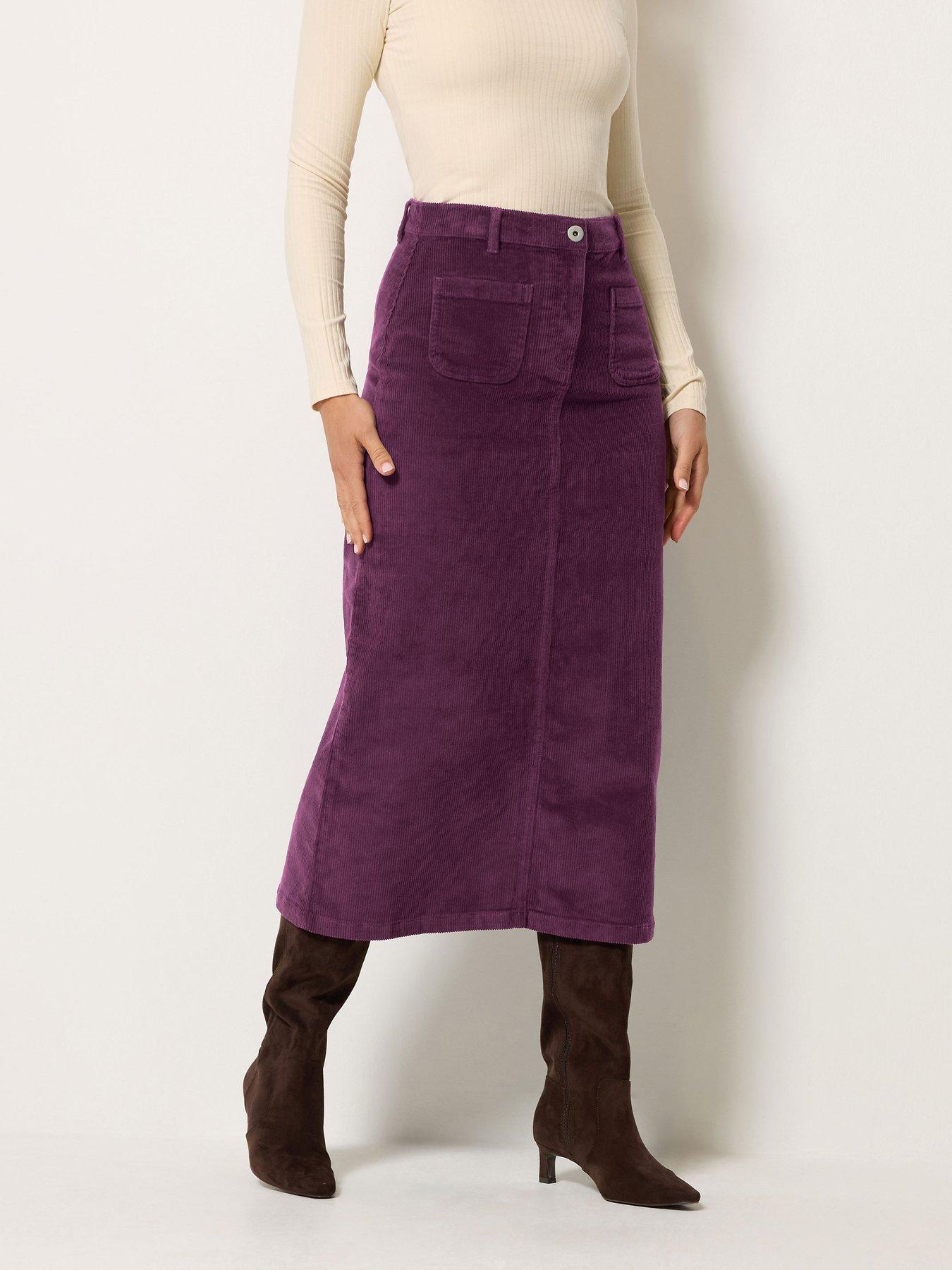 Image 1 of 4 of Long Tall Sally Womens Tall Cord Midaxi Skirt - Red