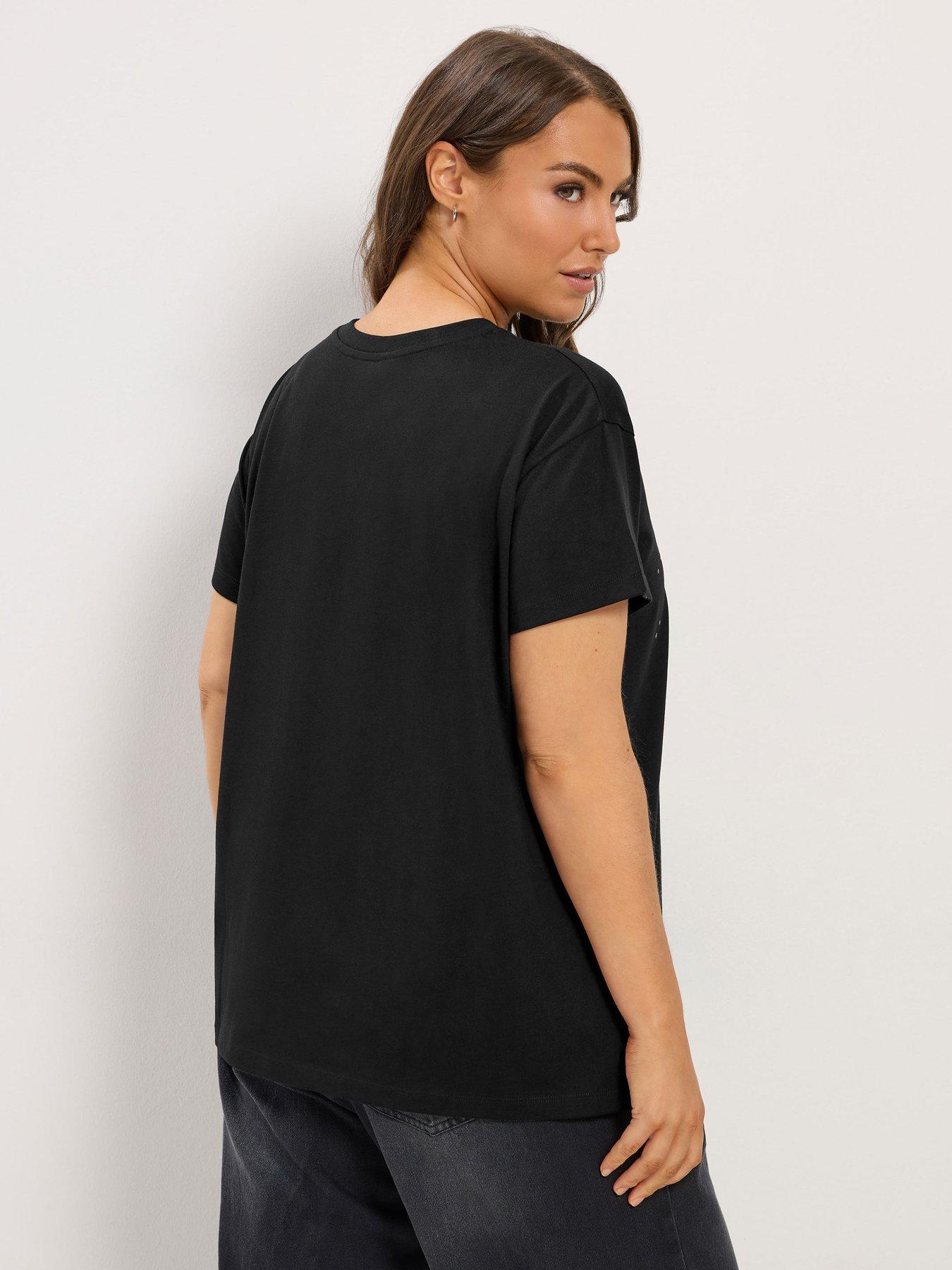 Image 2 of 4 of Yours Womens Plus Size Highland Cow Festive Graphic T-Shirt - Black