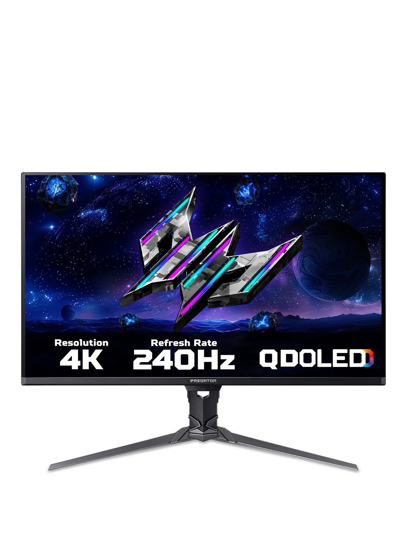 Acer Predator X32X5bmiiphuzx Gaming Monitor - 31.5in, 4K, QD-OLED, 240Hz, Height Adjustable, Black