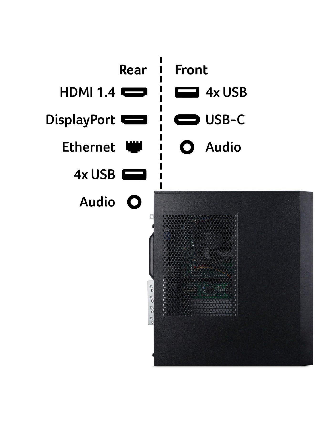 Image 7 of 7 of Acer XC-102 Desktop - AMD Ryzen 3, 8GB RAM, 1TB SSD, Black