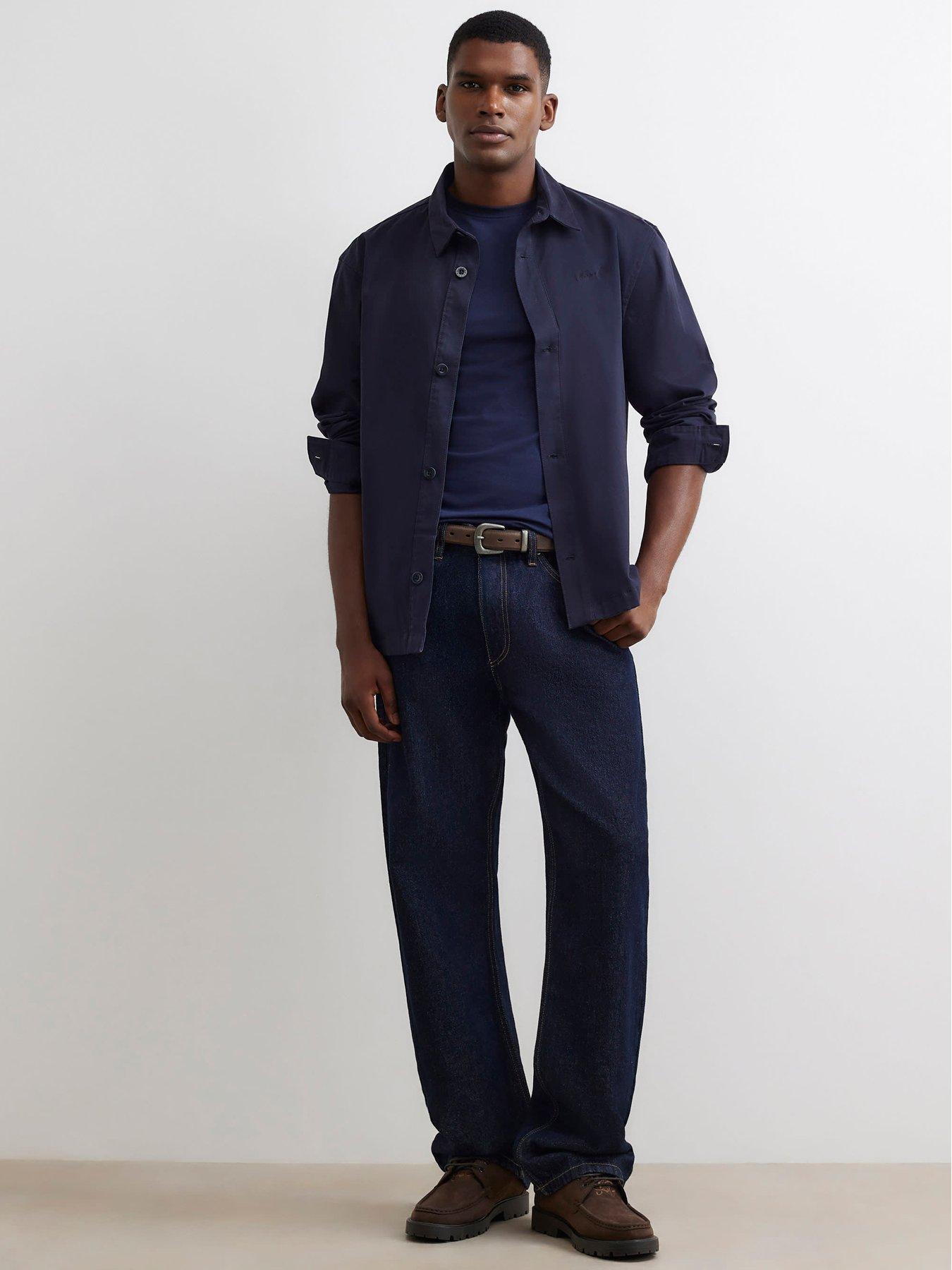 Image 3 of 6 of River Island Essential Muscle Fit Cotton T-shirt - Navy