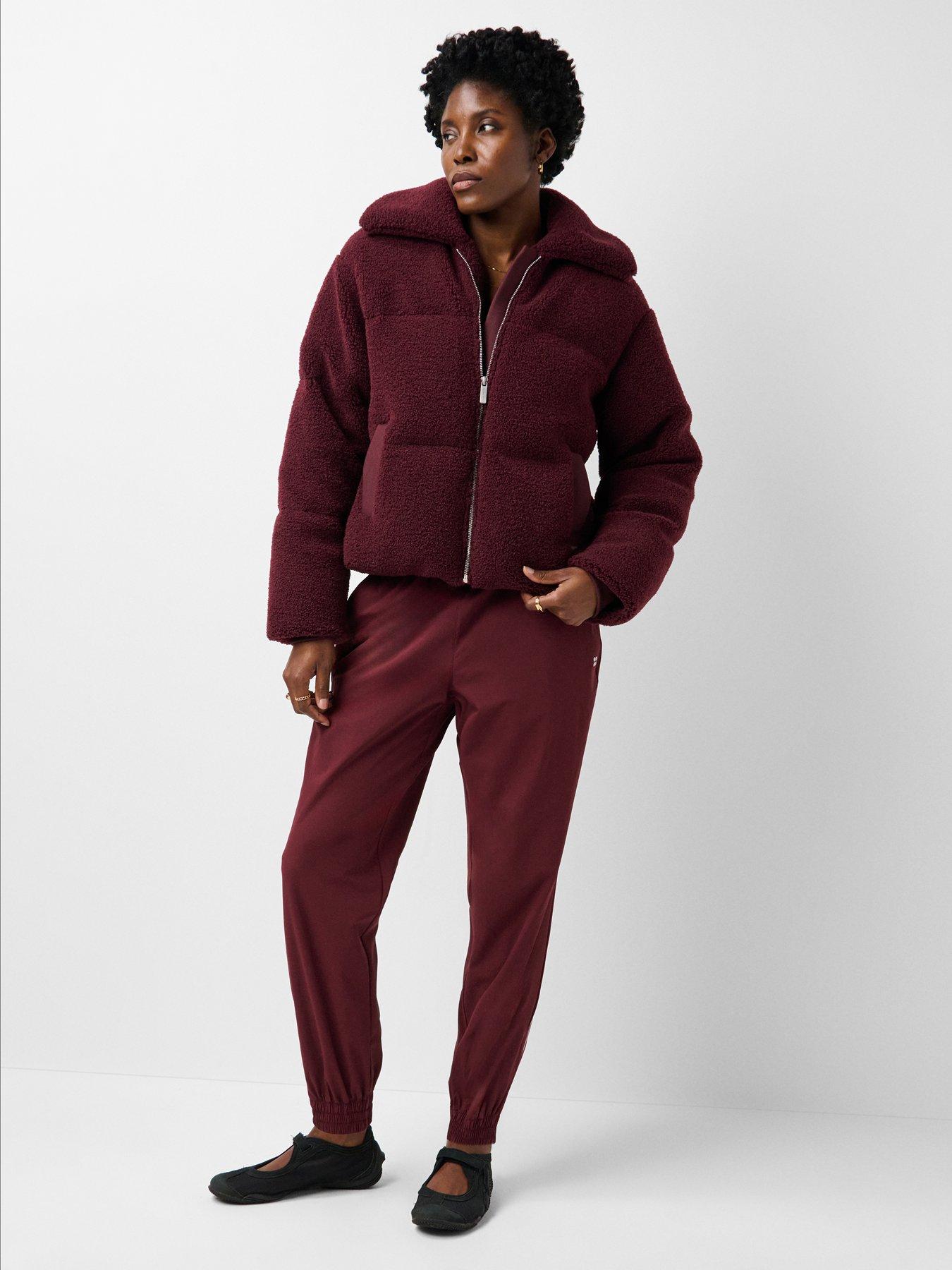 Image 3 of 5 of Sweaty Betty Womens Nimbus Short Sherpa Down Jacket - Red