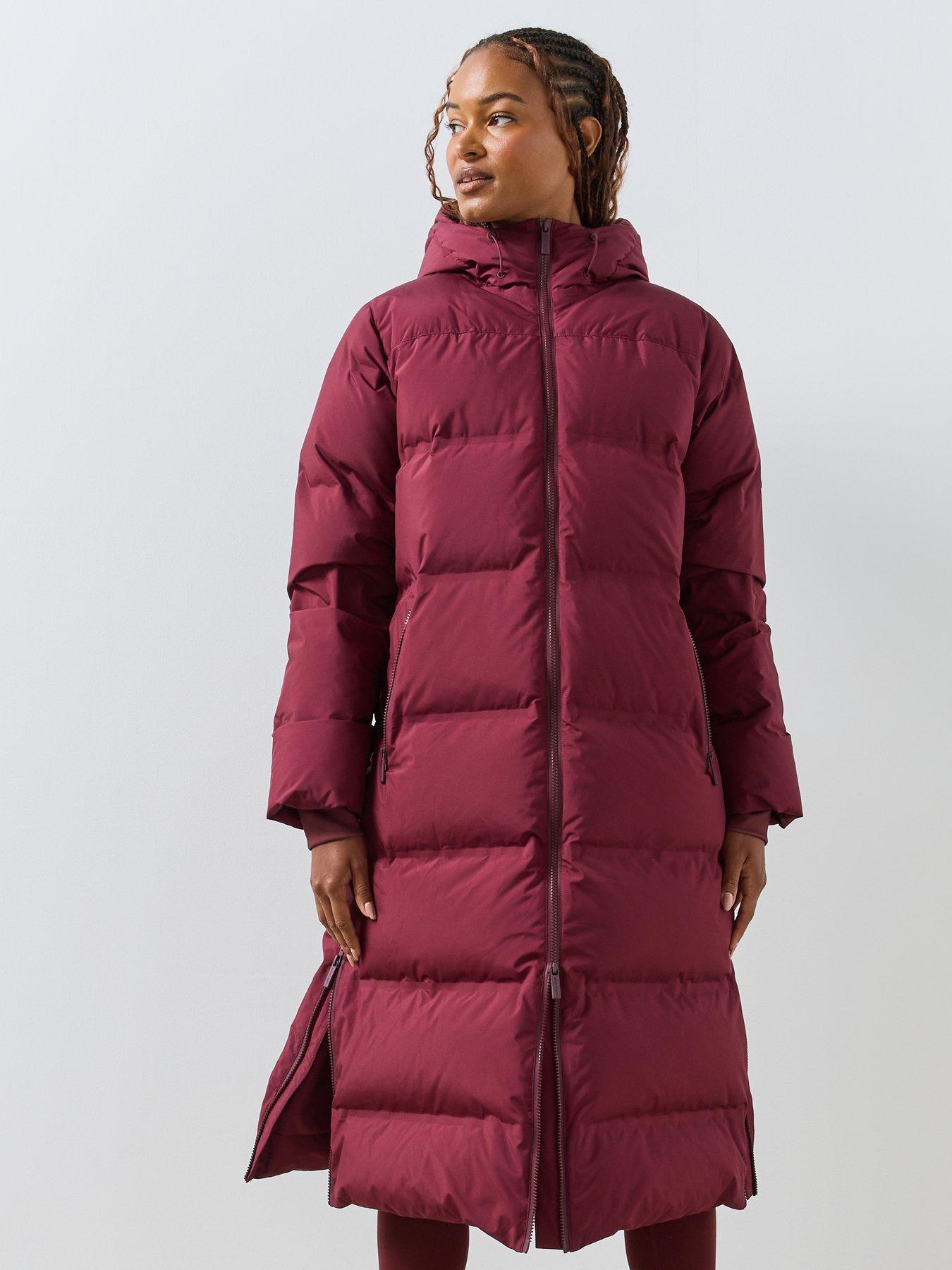 Image 5 of 6 of Sweaty Betty Womens Nimbus Longline Waterproof Hooded Puffer Jacket - Red