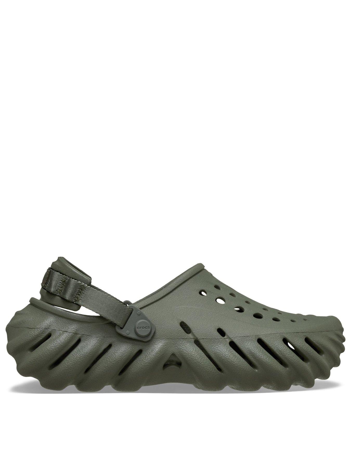 Image 1 of 6 of Crocs Mens Ultra-Light Ventilated Back Strap Clogs - Green
