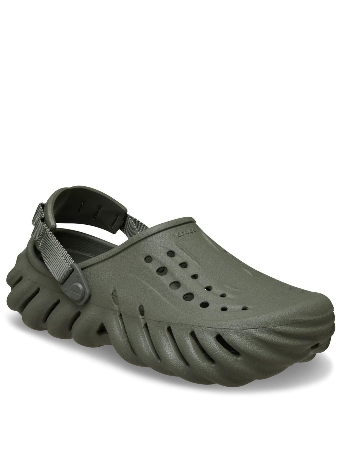 Image 2 of 6 of Crocs Mens Ultra-Light Ventilated Back Strap Clogs - Green