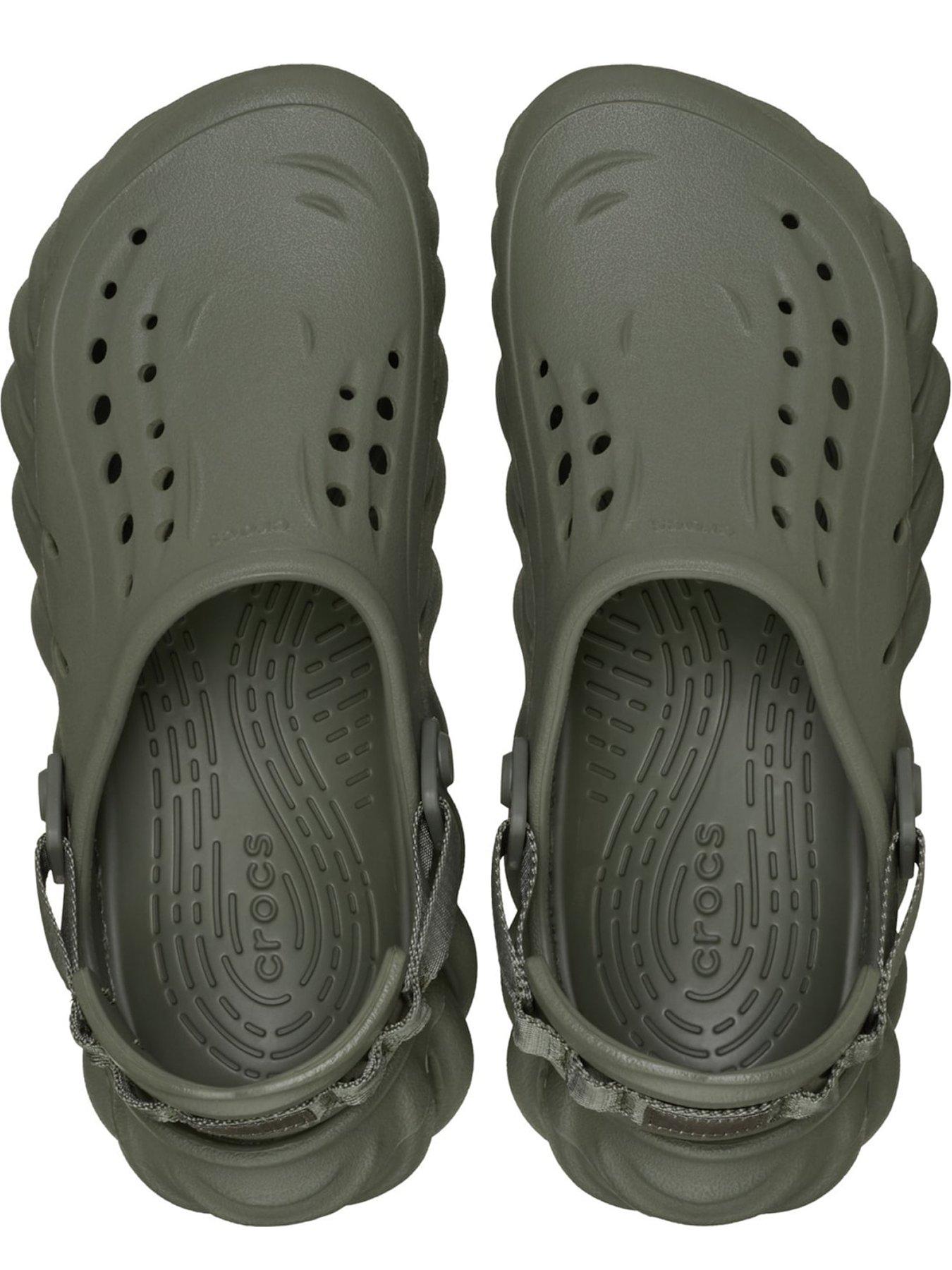 Image 4 of 6 of Crocs Mens Ultra-Light Ventilated Back Strap Clogs - Green