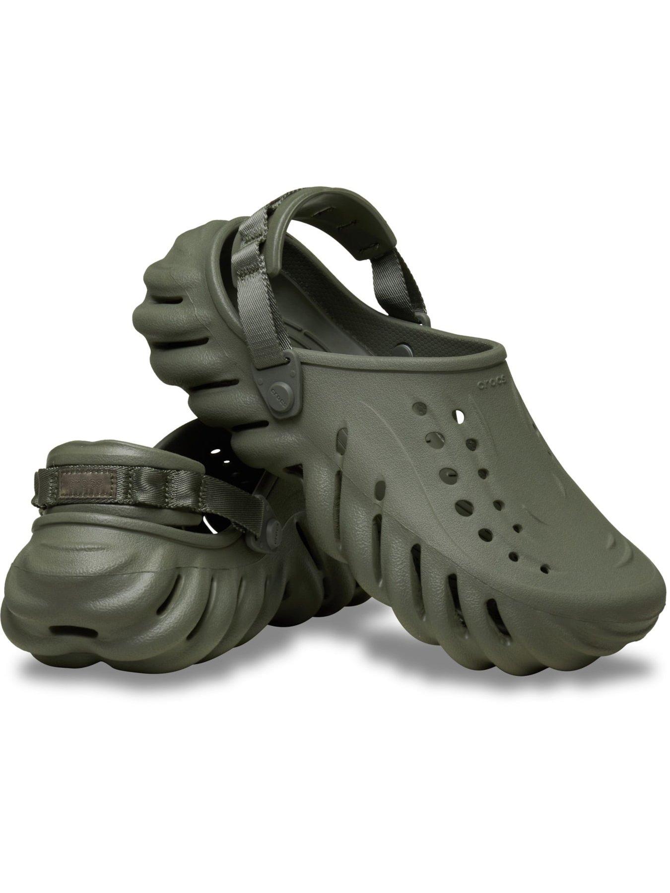 Image 6 of 6 of Crocs Mens Ultra-Light Ventilated Back Strap Clogs - Green