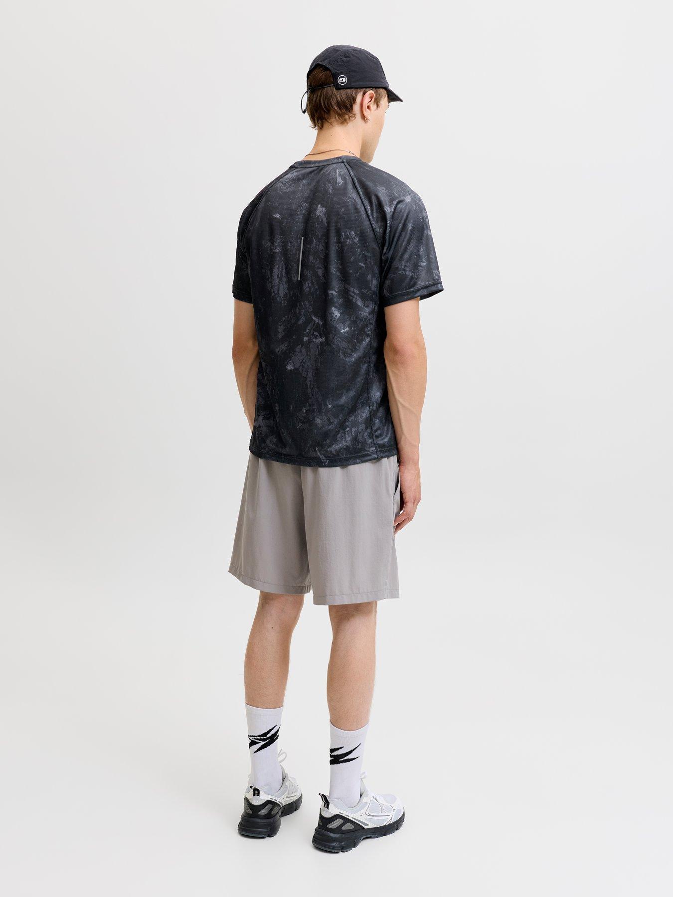 Image 2 of 5 of Jack & Jones Jack &amp; Jones Mens Flux Printed Raglan Sports T-Shirt - Grey
