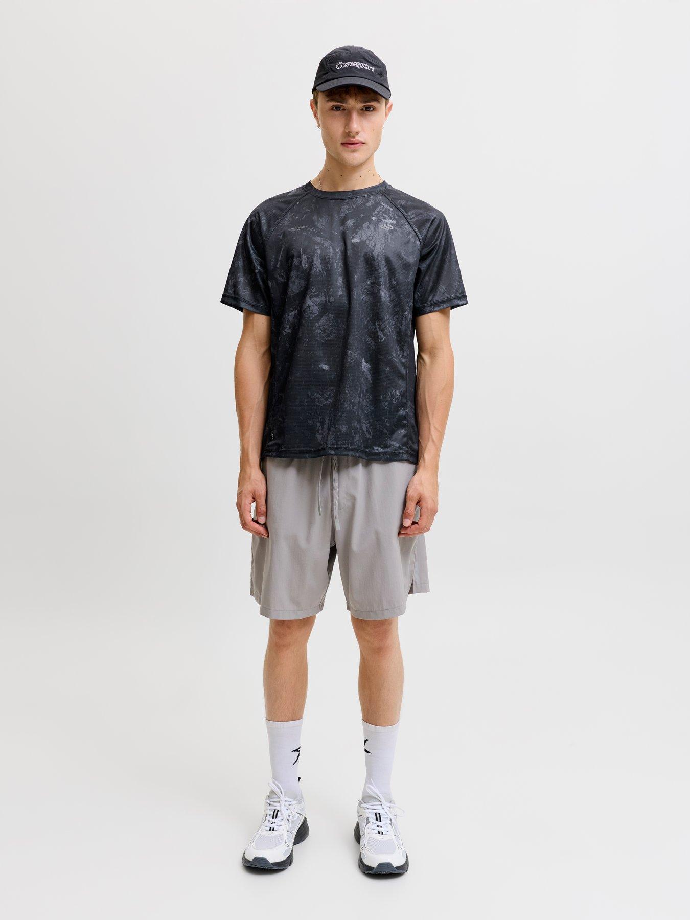 Image 3 of 5 of Jack & Jones Jack &amp; Jones Mens Flux Printed Raglan Sports T-Shirt - Grey
