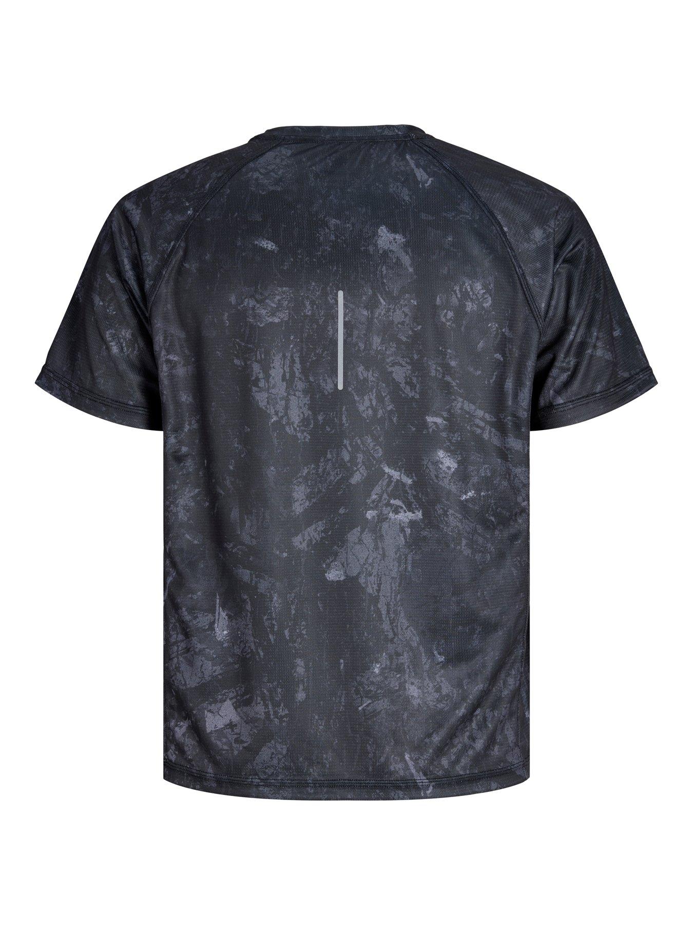Image 4 of 5 of Jack & Jones Jack &amp; Jones Mens Flux Printed Raglan Sports T-Shirt - Grey