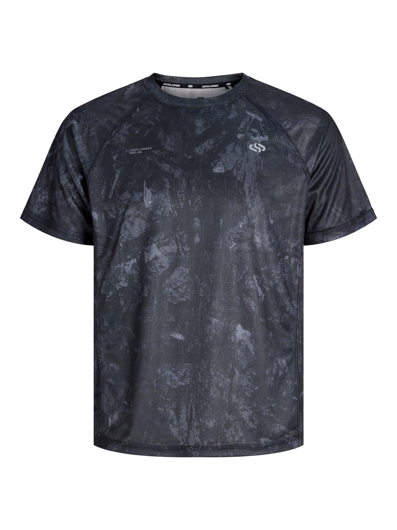 Image 5 of 5 of Jack & Jones Jack &amp; Jones Mens Flux Printed Raglan Sports T-Shirt - Grey