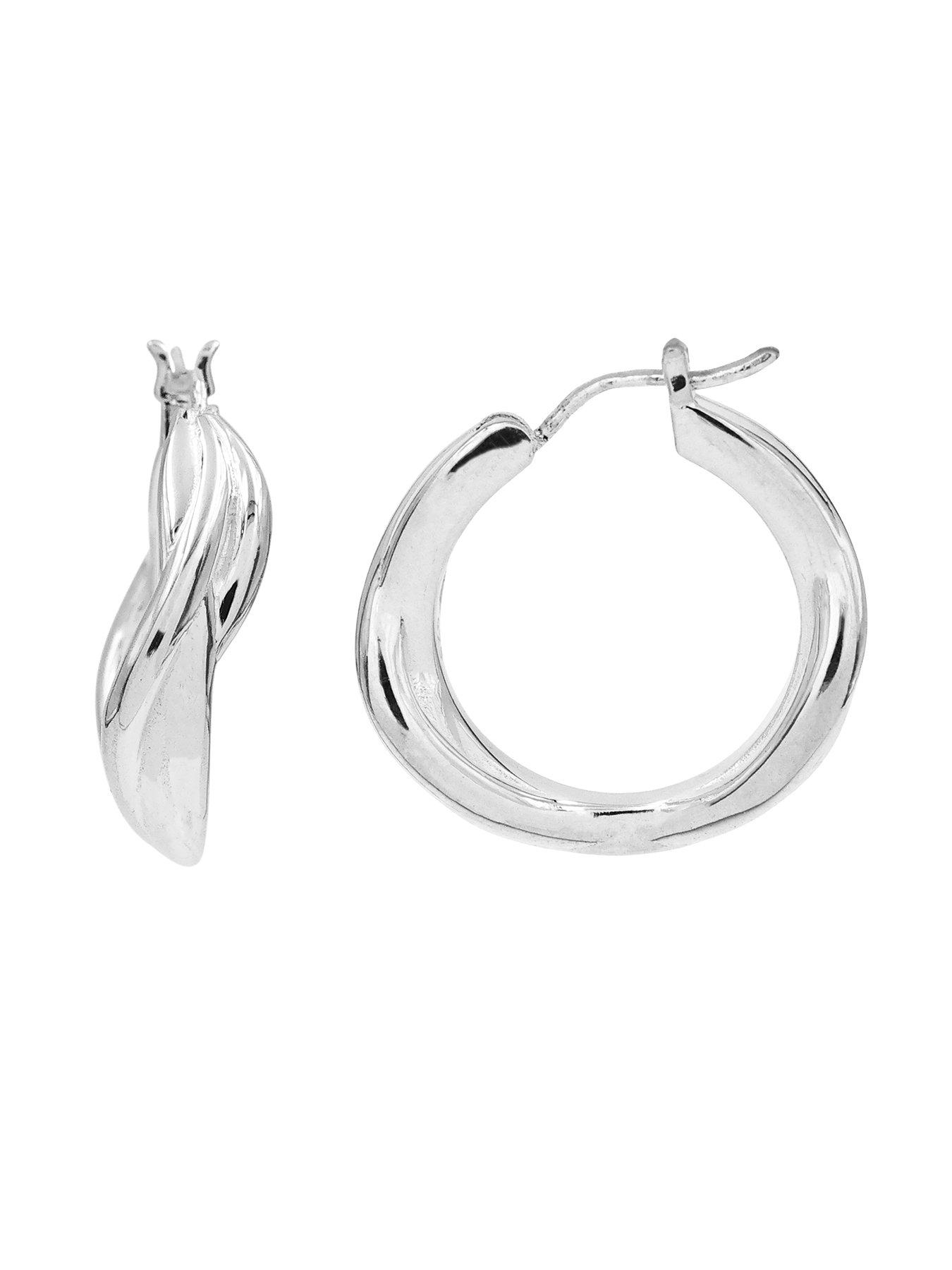 Image 3 of 3 of The Edit HS Edit Sterling Silver Entwined Hoop Earrings