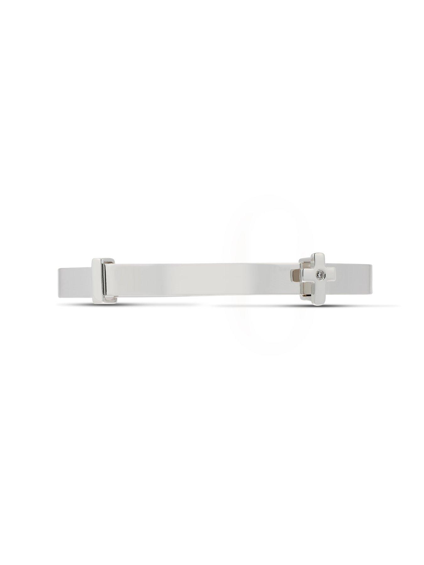 Image 2 of 3 of Ernest Jones Children's Sterling Silver Diamond Cross Bangle