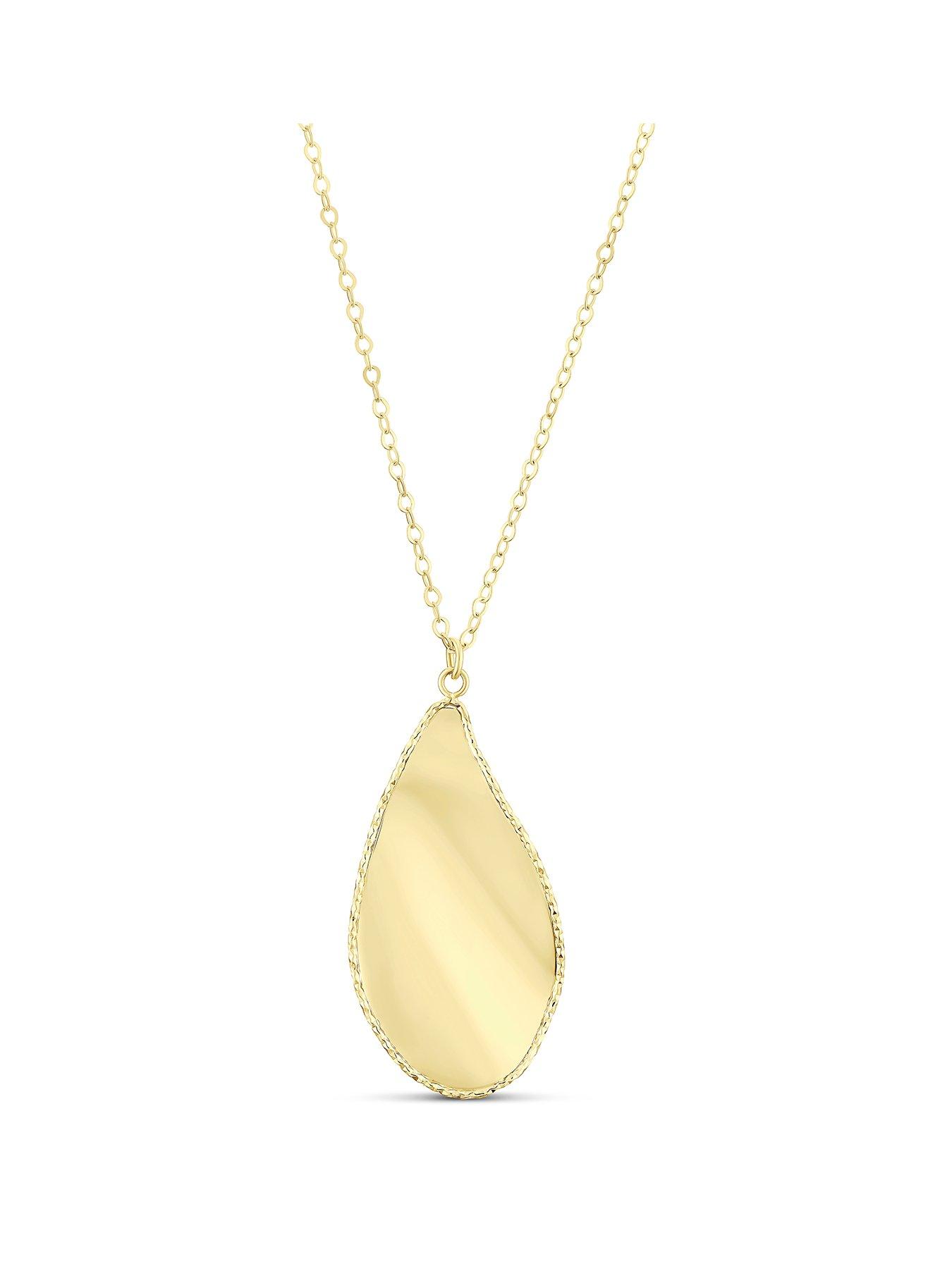 Image 1 of 3 of Ernest Jones 9ct Yellow Gold Organic Leaf Pendant