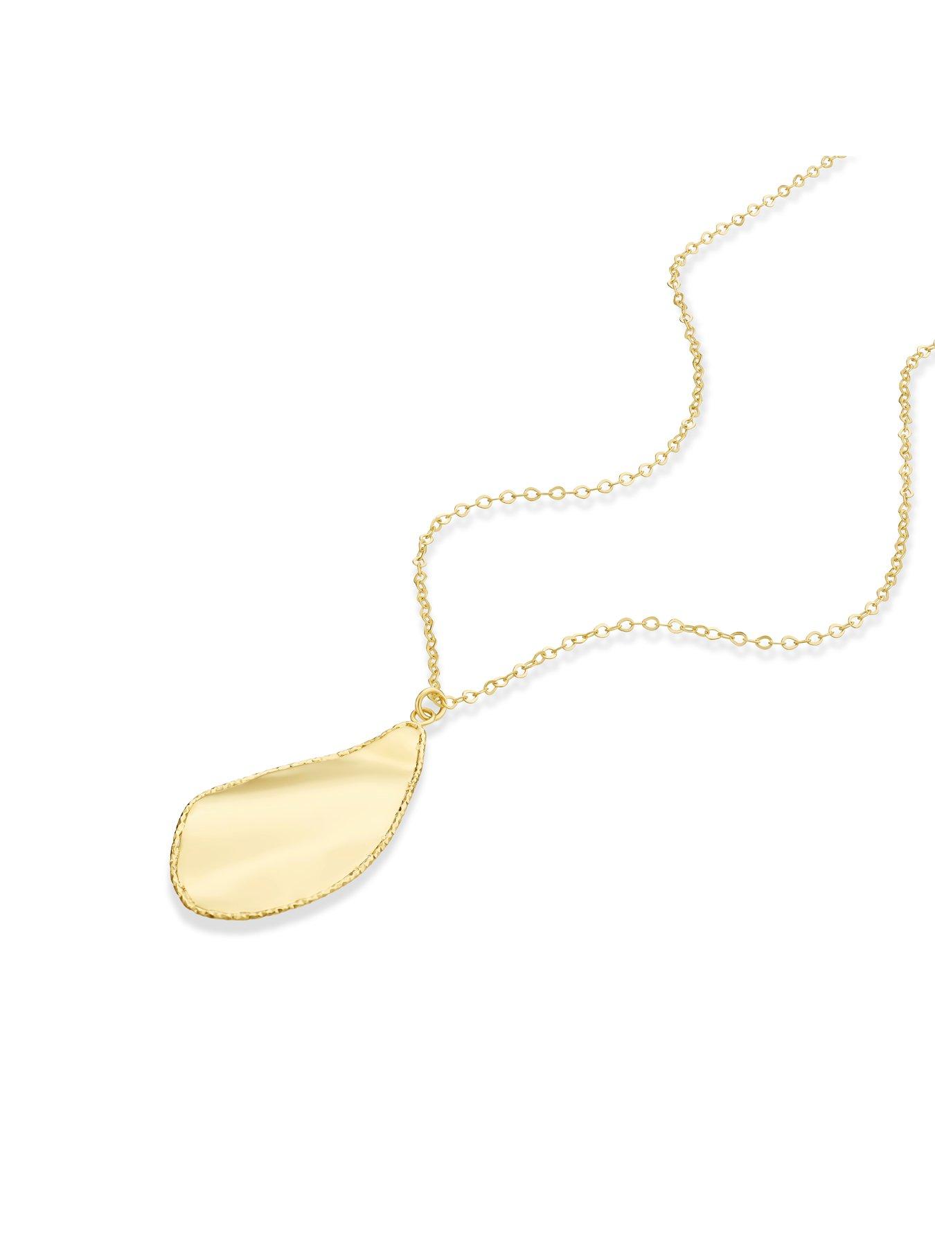 Image 2 of 3 of Ernest Jones 9ct Yellow Gold Organic Leaf Pendant