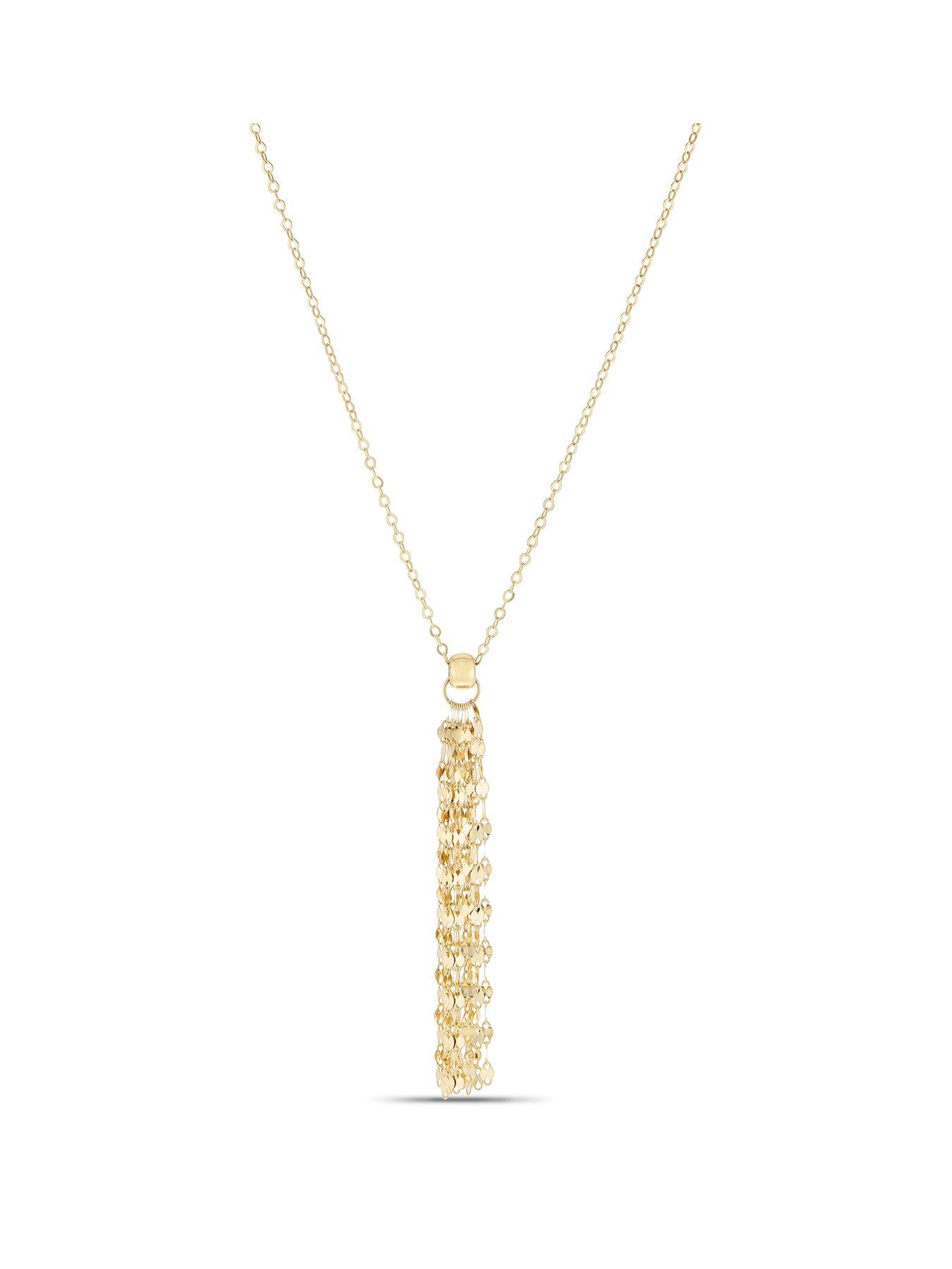 Image 1 of 3 of Ernest Jones 9ct Yellow Gold Tassel Strand Pendant