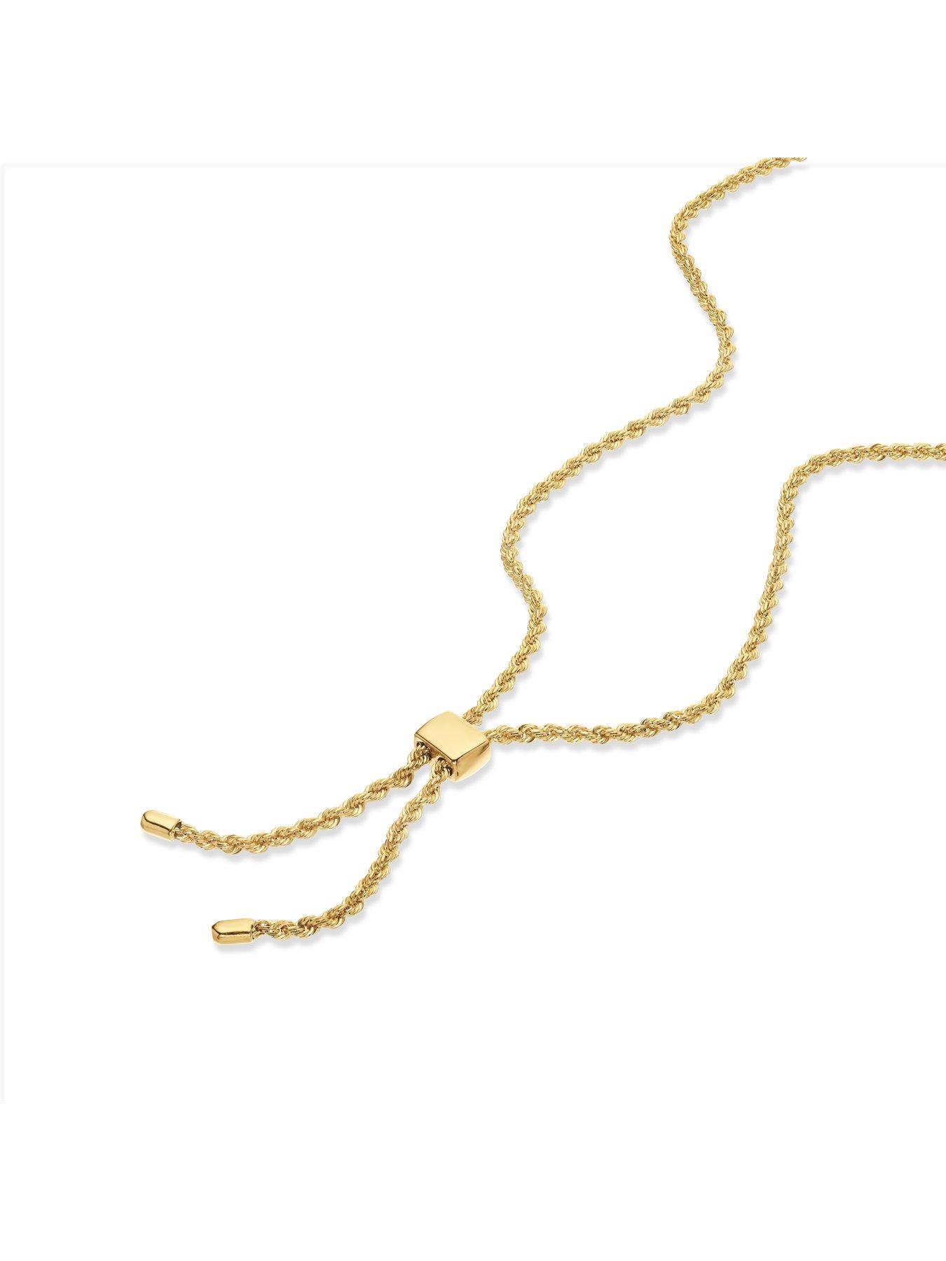 Image 2 of 3 of Ernest Jones 9ct Yellow Gold Strand Rope Bolo Chain Necklace