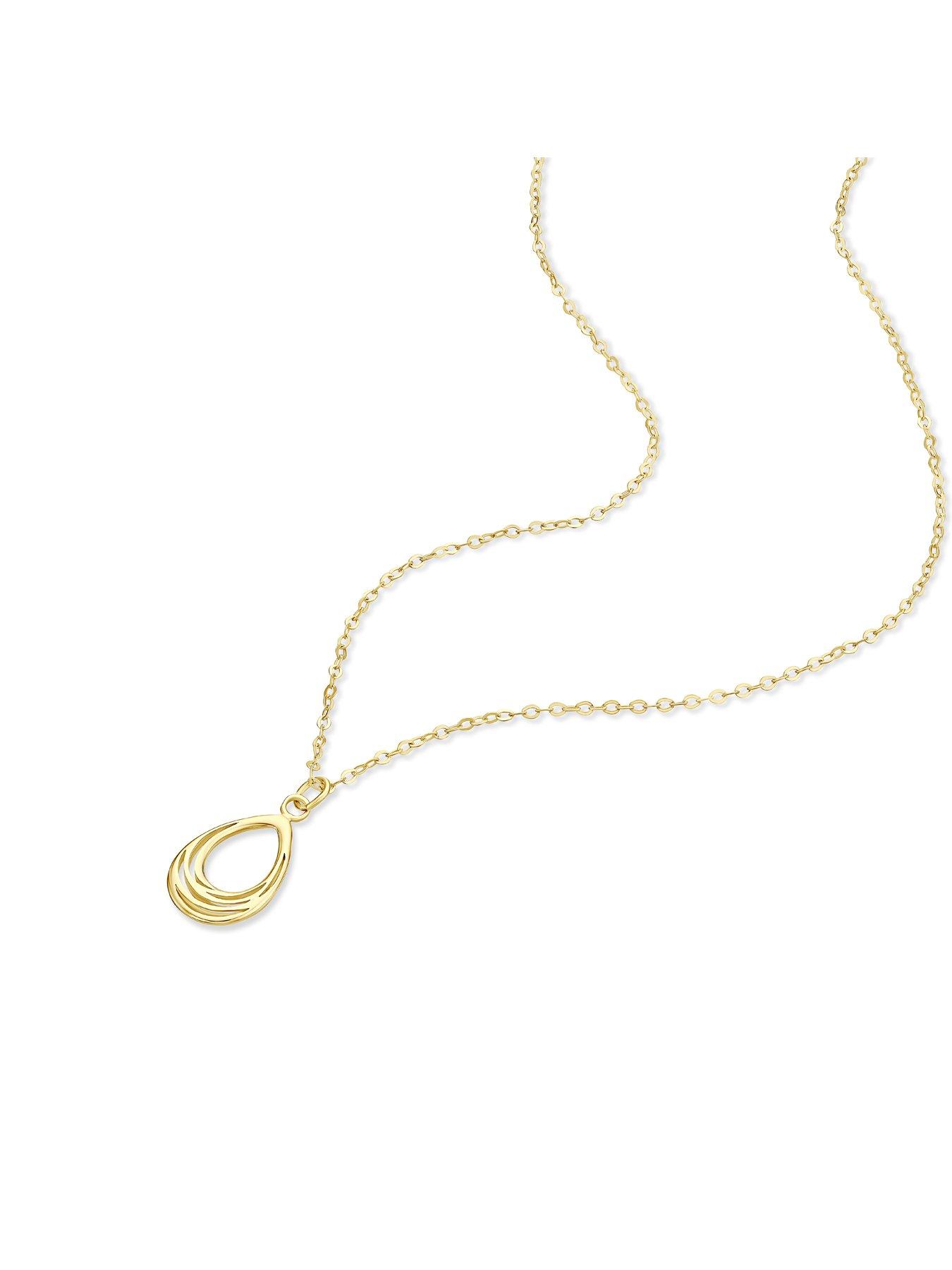 Image 2 of 3 of Ernest Jones 9ct Yellow Gold Polished Open Teardrop Pendant