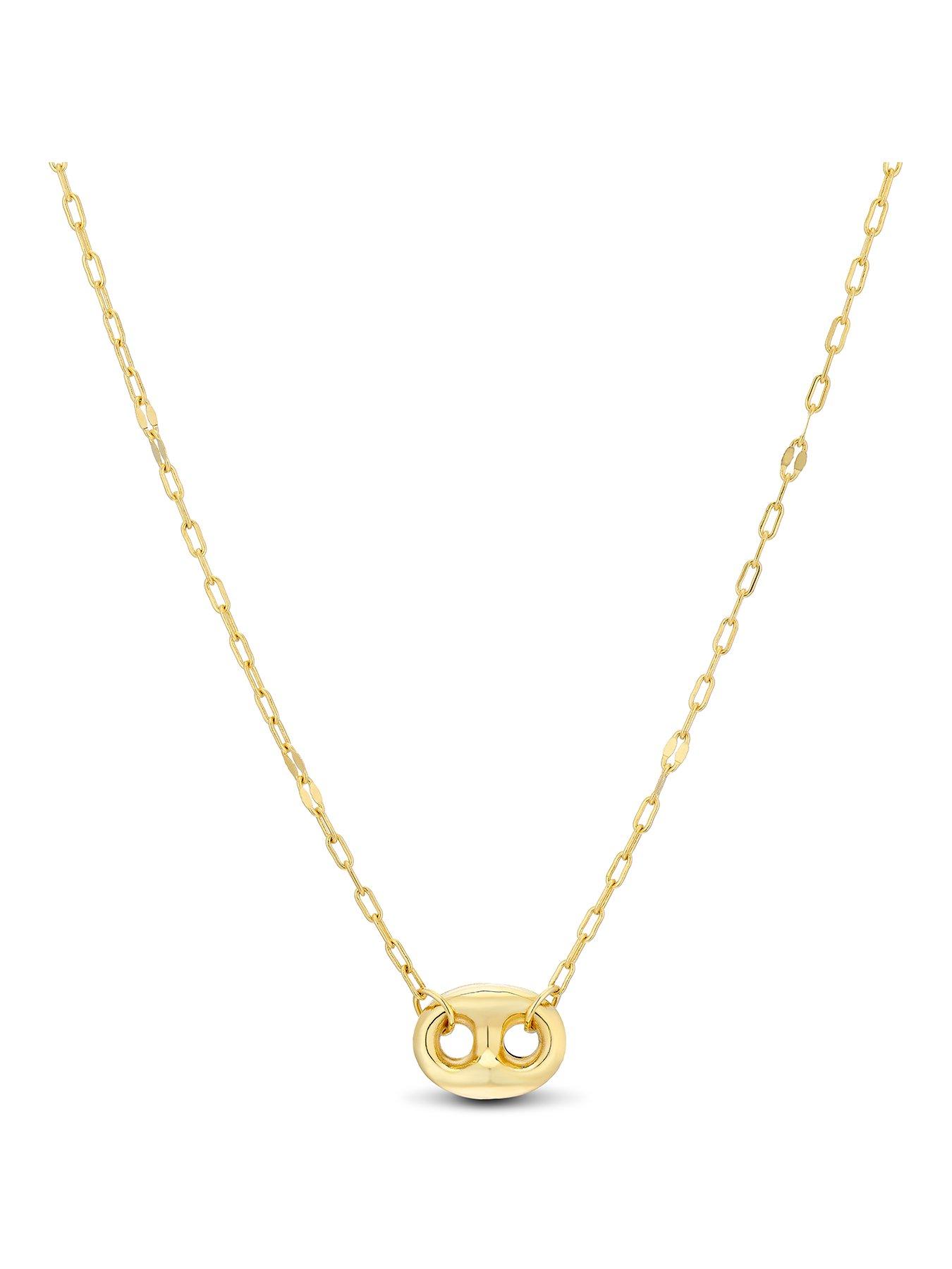 Image 1 of 3 of Ernest Jones 9ct Yellow Gold Anchor Link Pendant Necklace