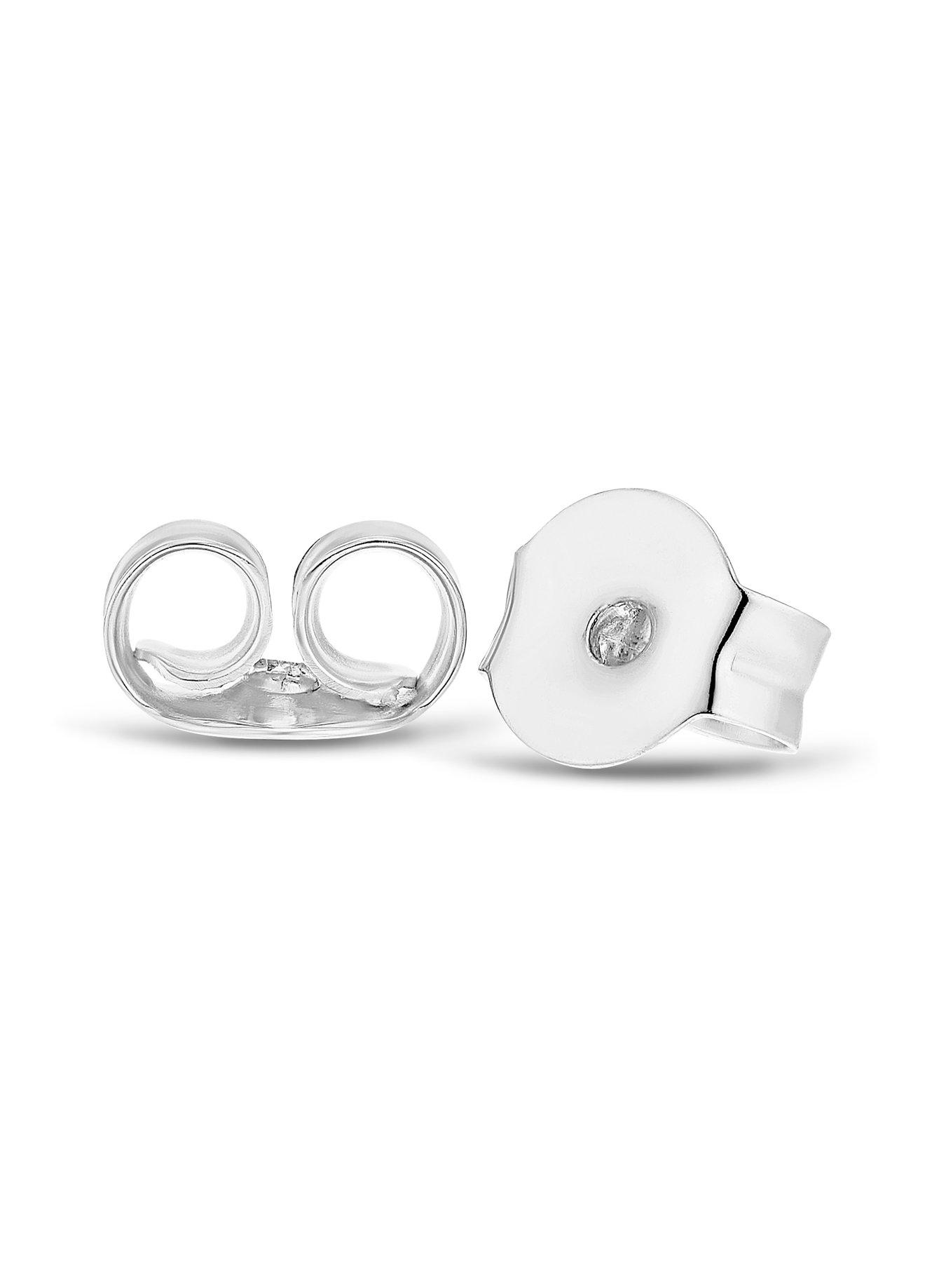 Image 2 of 2 of Ernest Jones Sterling Silver Circle Cultured Freshwater Pearl Cubic Zirconia Stud Earrings