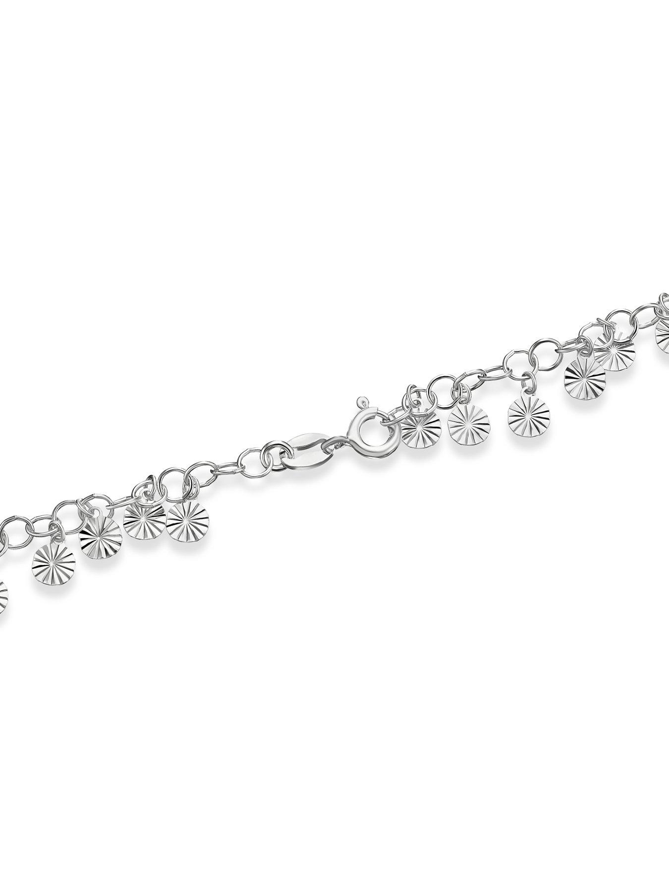 Image 3 of 3 of Ernest Jones Sterling Silver 18" Diamond Cut Disc Necklace