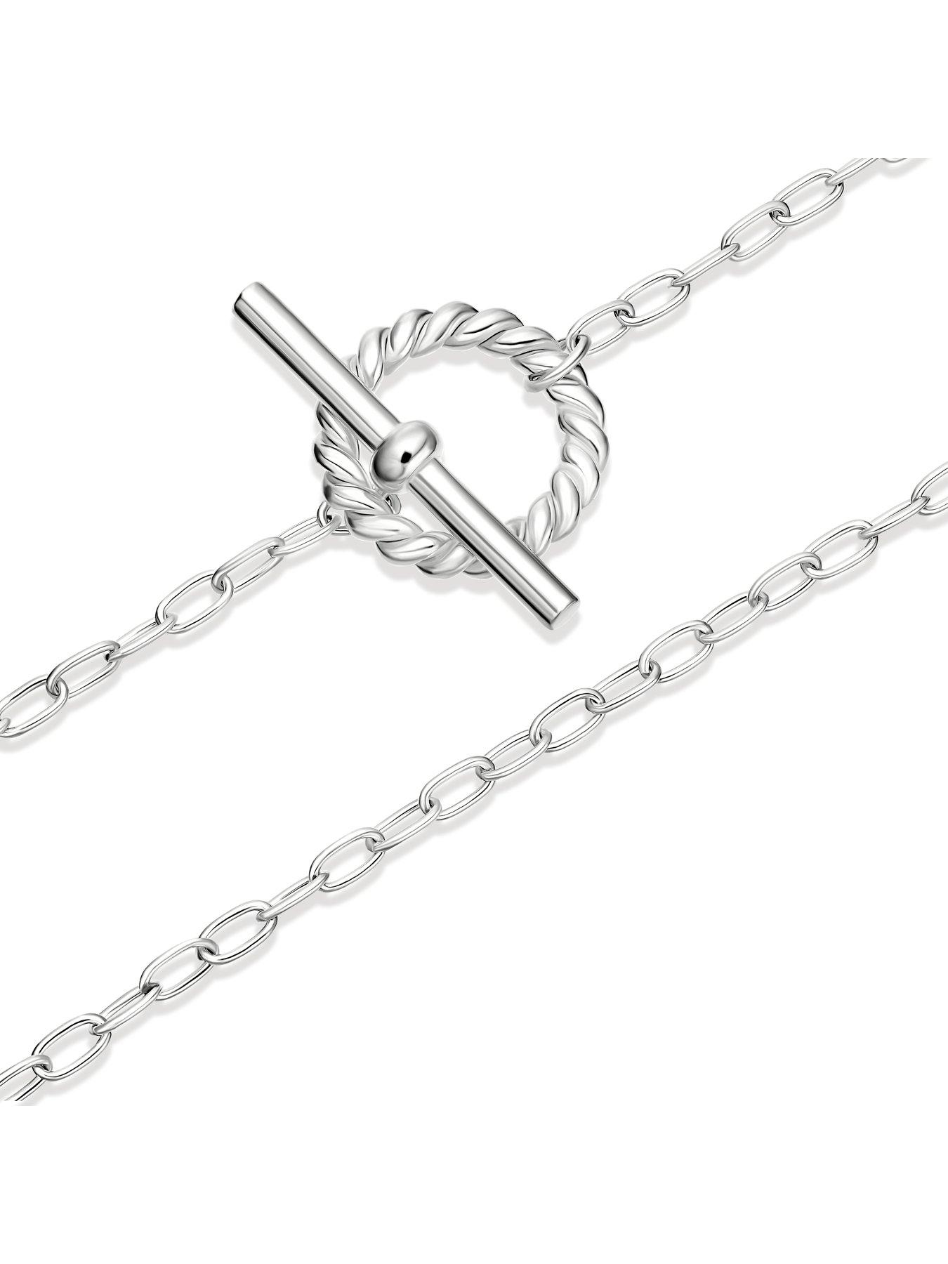 Image 3 of 3 of Ernest Jones Sterling Silver Pendant T-Bar Necklace