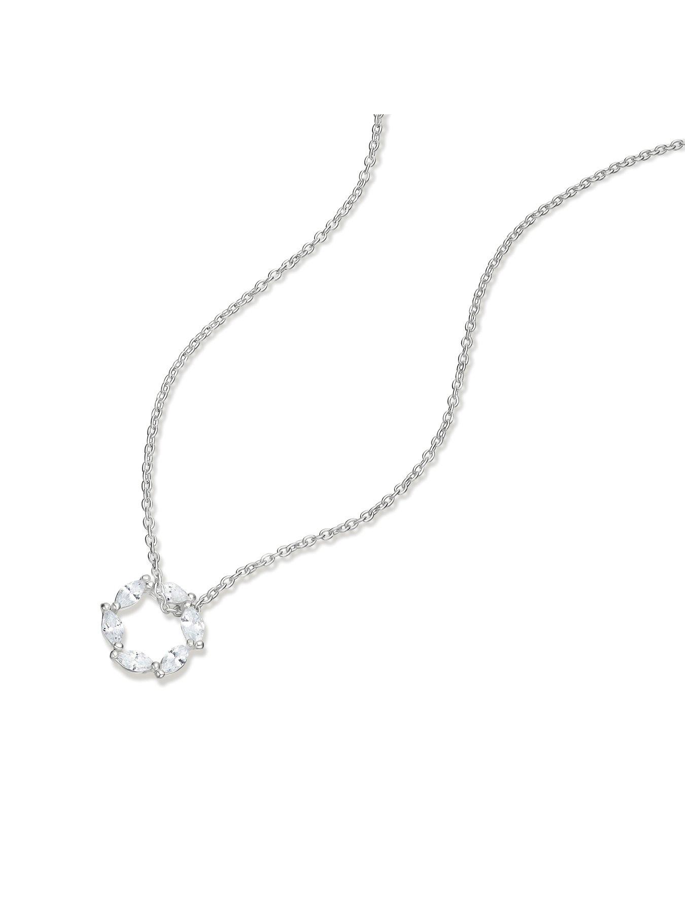 Image 2 of 2 of Ernest Jones Sterling Silver Open Cubic Zirconia Pendant