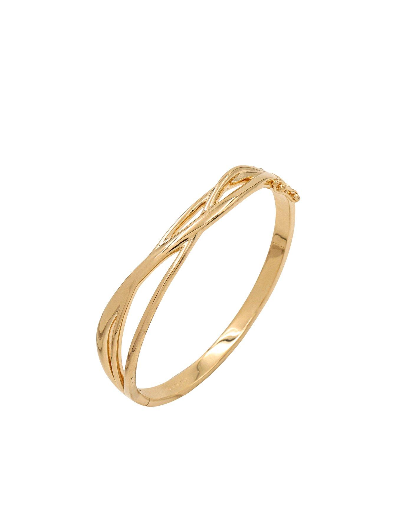 Image 2 of 3 of The Edit HS Edit 18ct Yellow Gold Plated Abstract Entwined Bangle