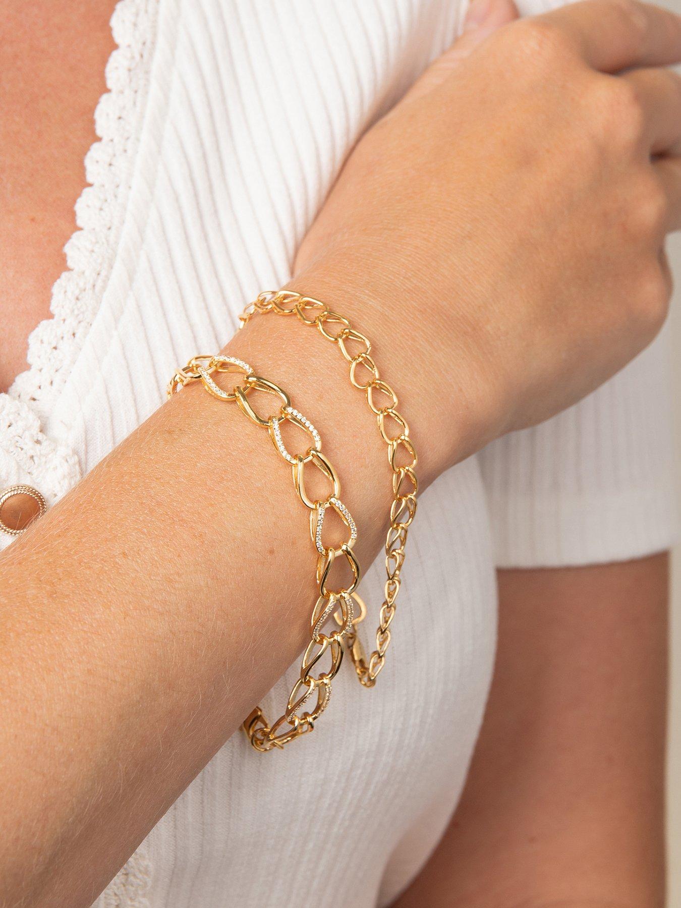 Image 3 of 5 of The Edit HS Edit CHAINS 18ct Yellow Gold Plated Plain Large Link Chain Bracelet