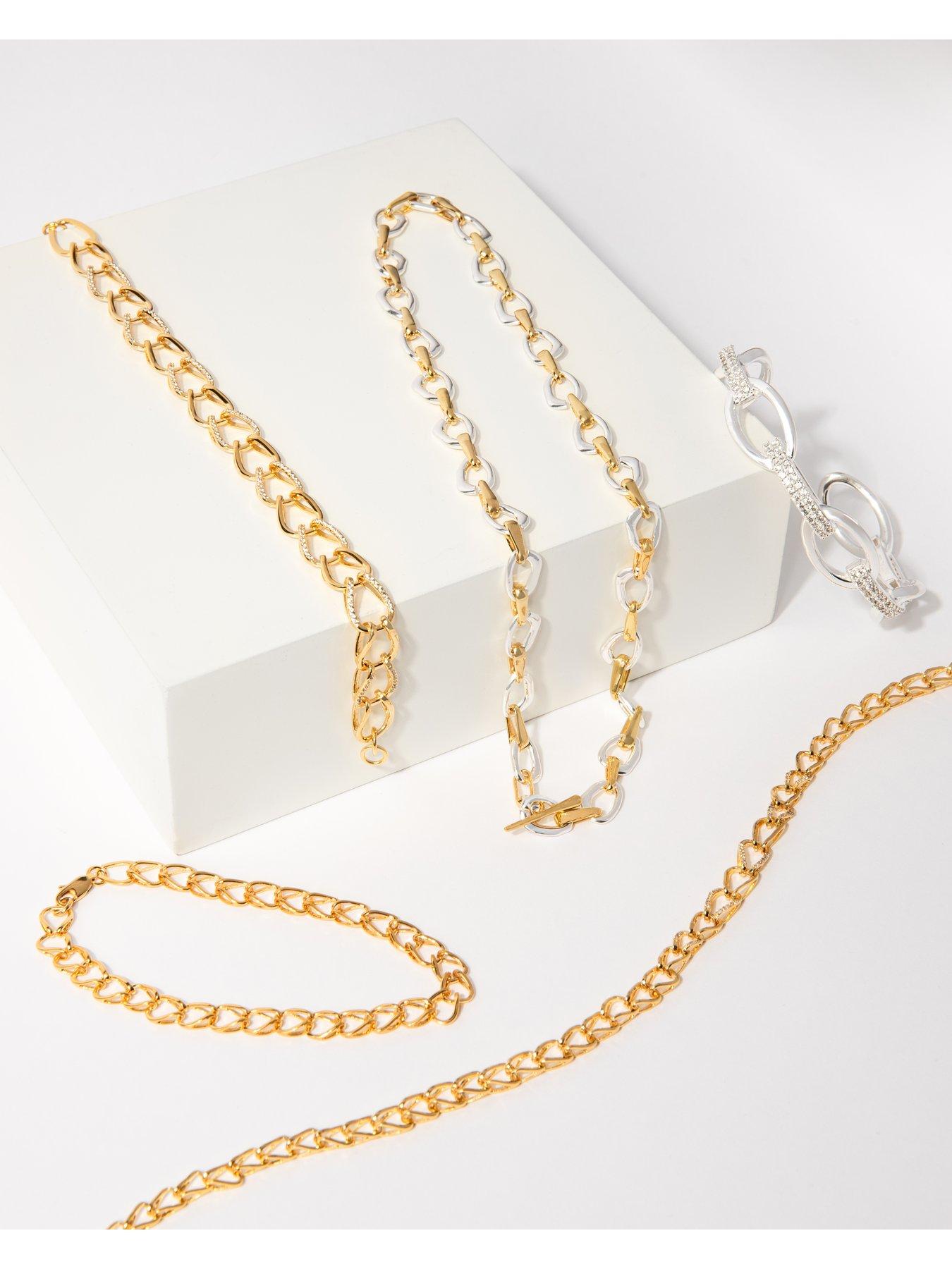 Image 5 of 5 of The Edit HS Edit CHAINS 18ct Yellow Gold Plated Plain Large Link Chain Bracelet